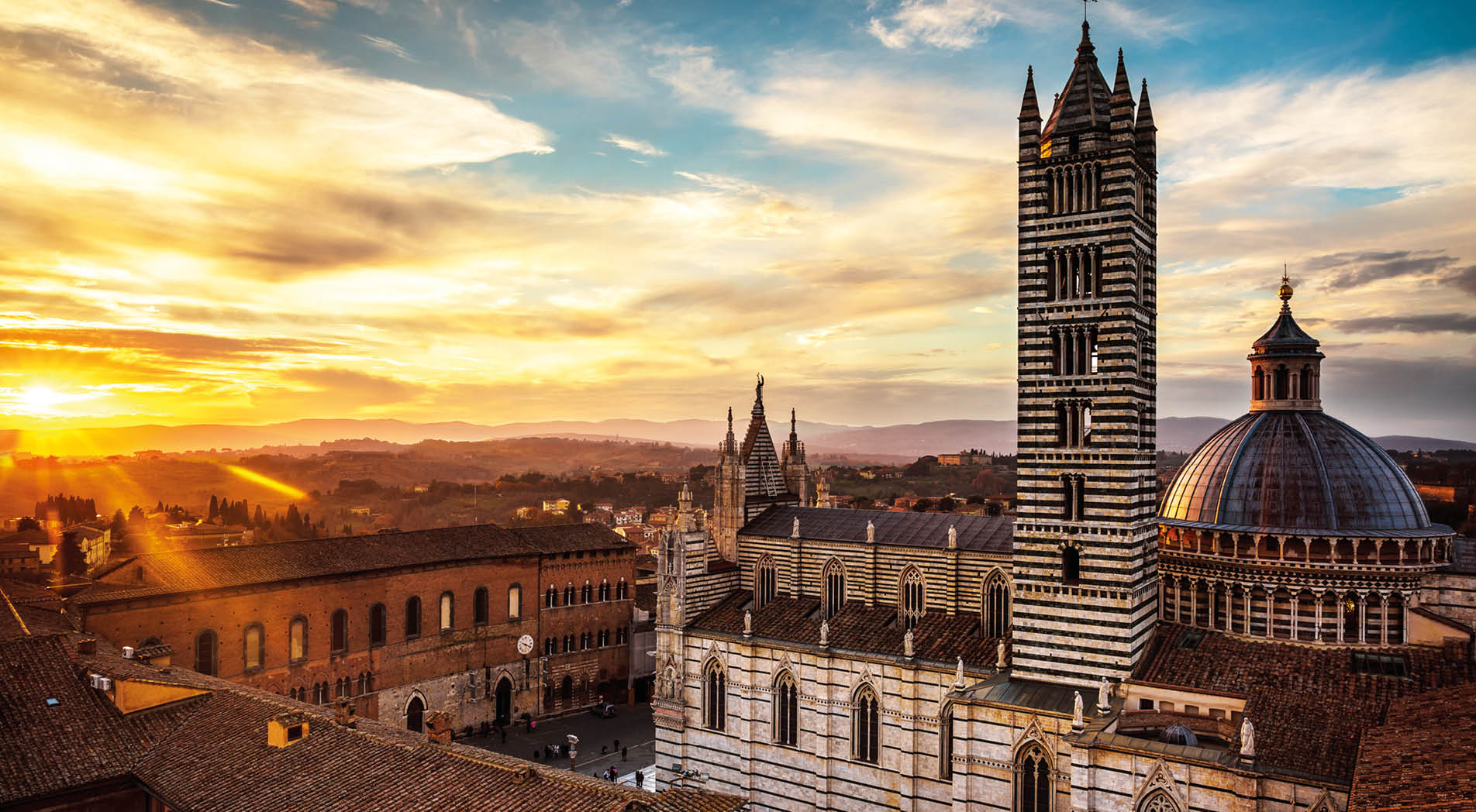 The wonderful medieval city of Siena in Tuscany region, italy