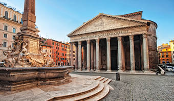 View of the Pantheon, Rome, Italy, in the early morning