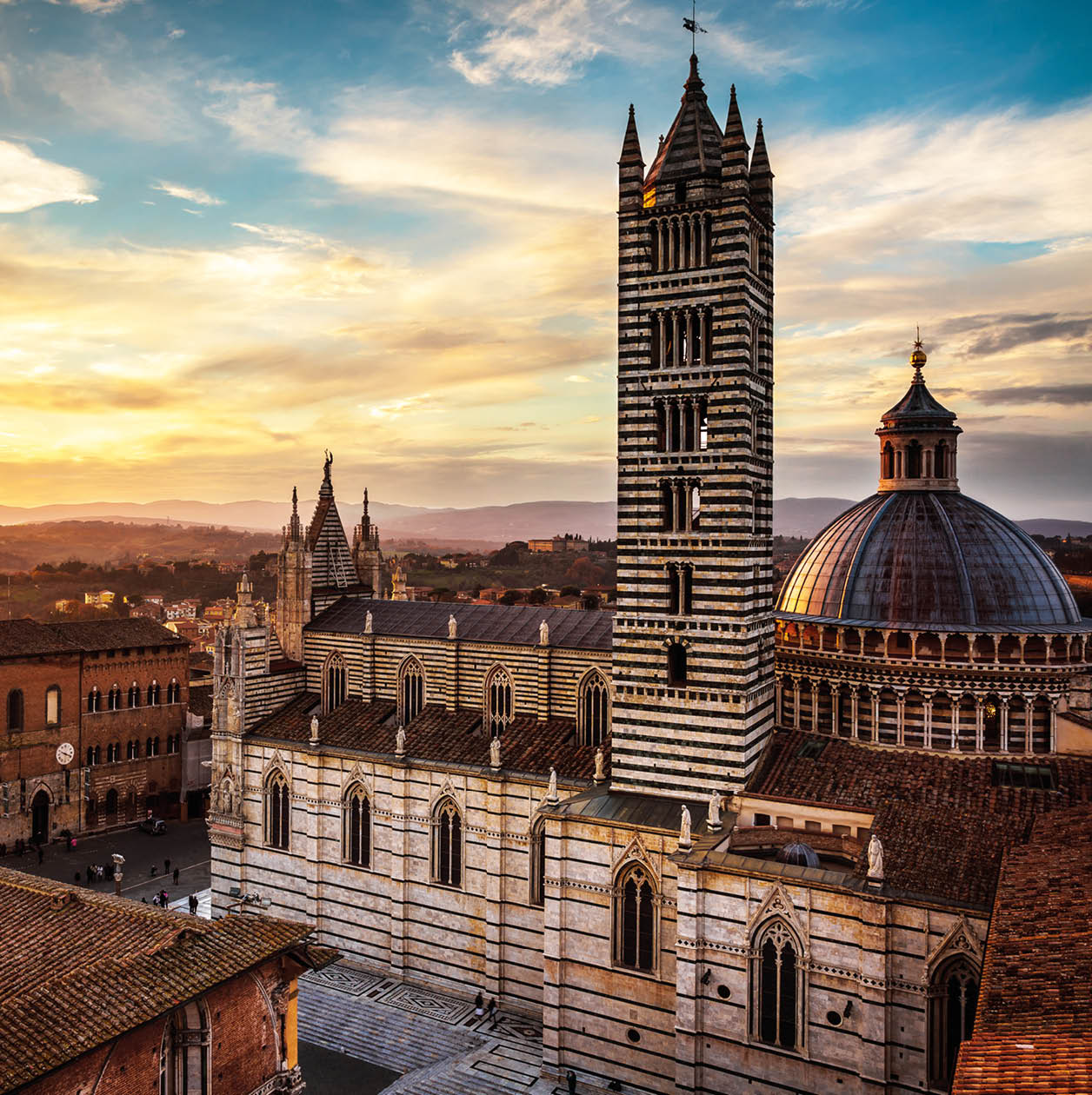 The wonderful medieval city of Siena in Tuscany region, italy