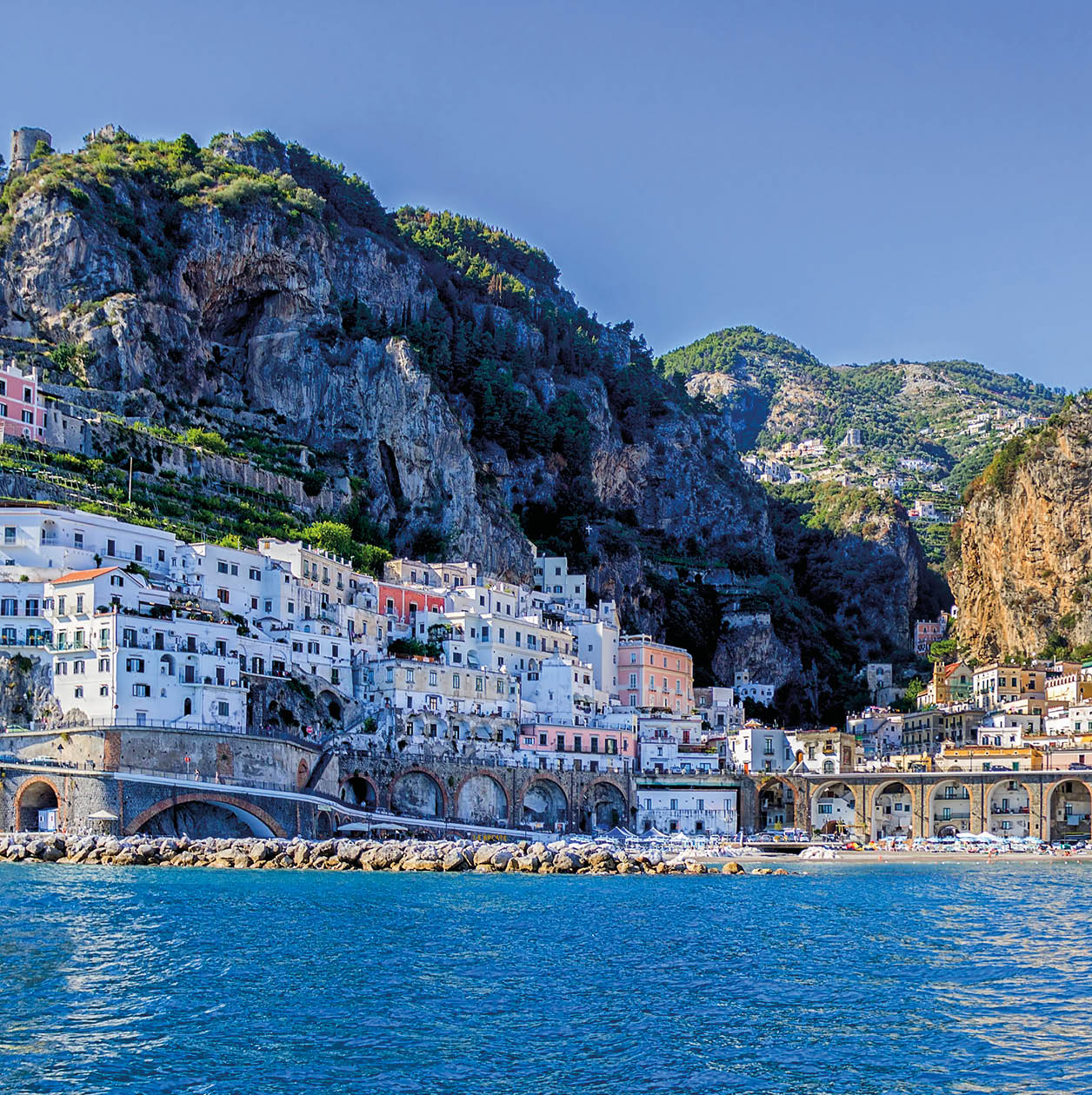 View of Salerno, Italy, from a pleasure boat.
