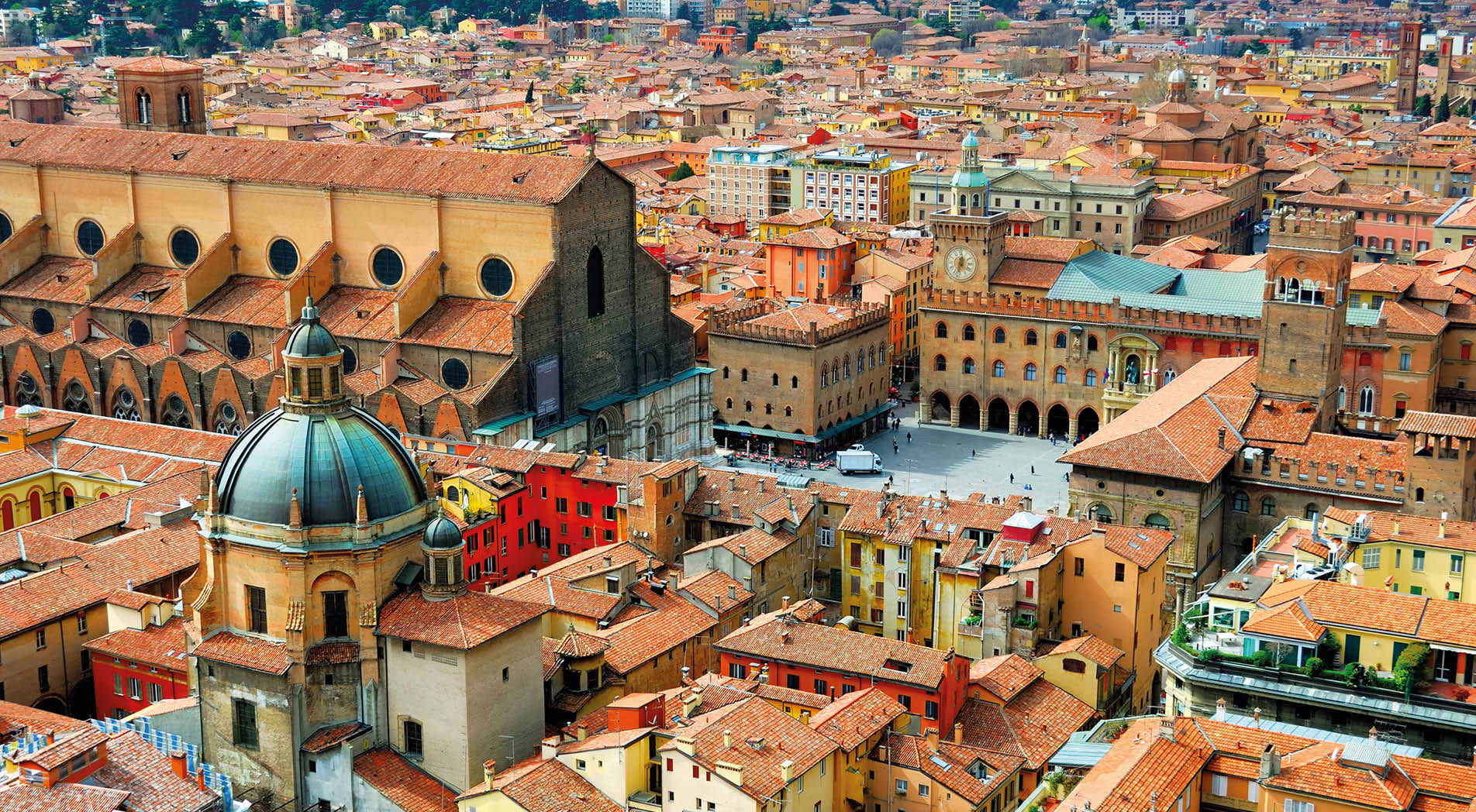Italy, Bologna view from Asinelli tower.