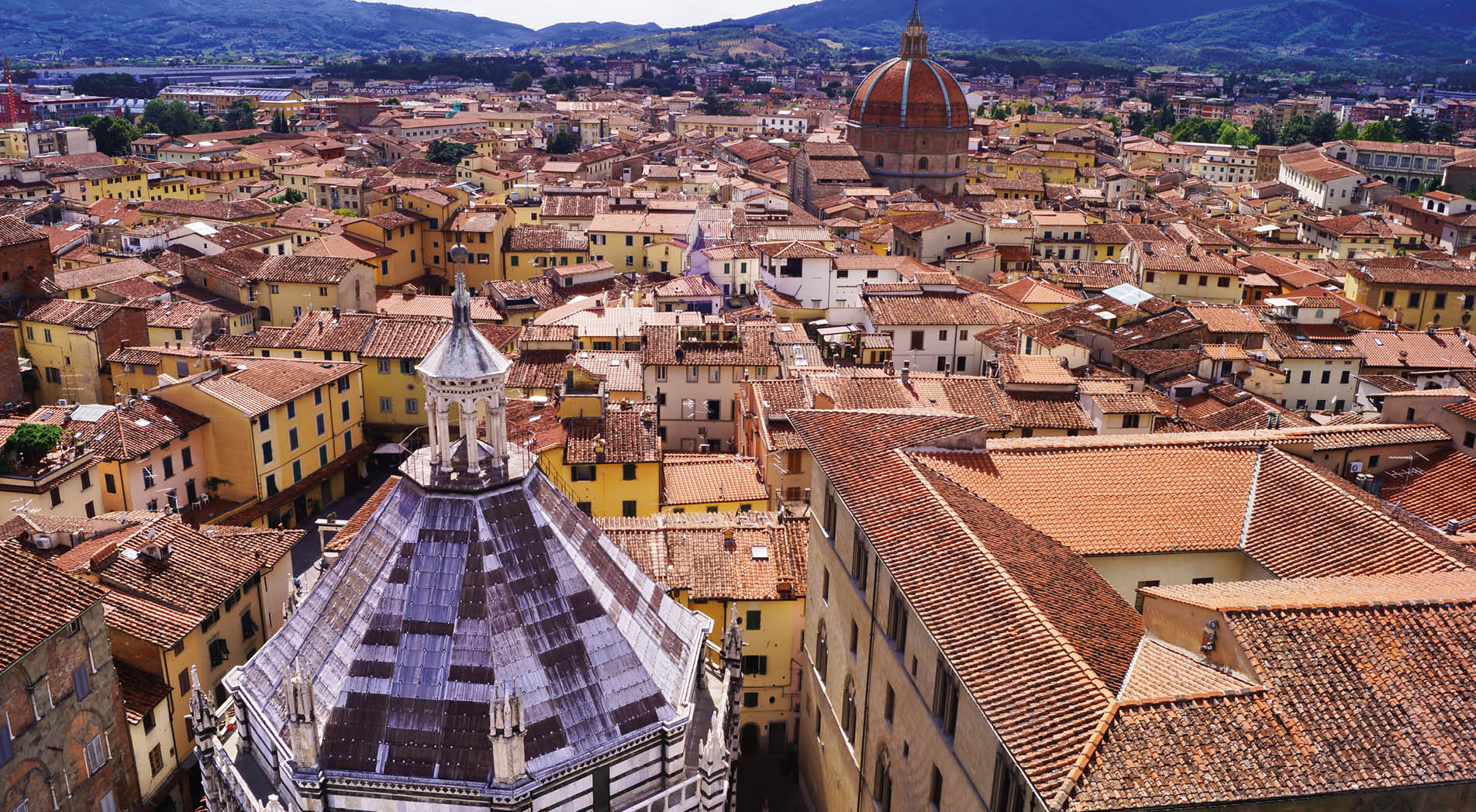Aerial view of the center of Pistoia, Tuscany, Italy