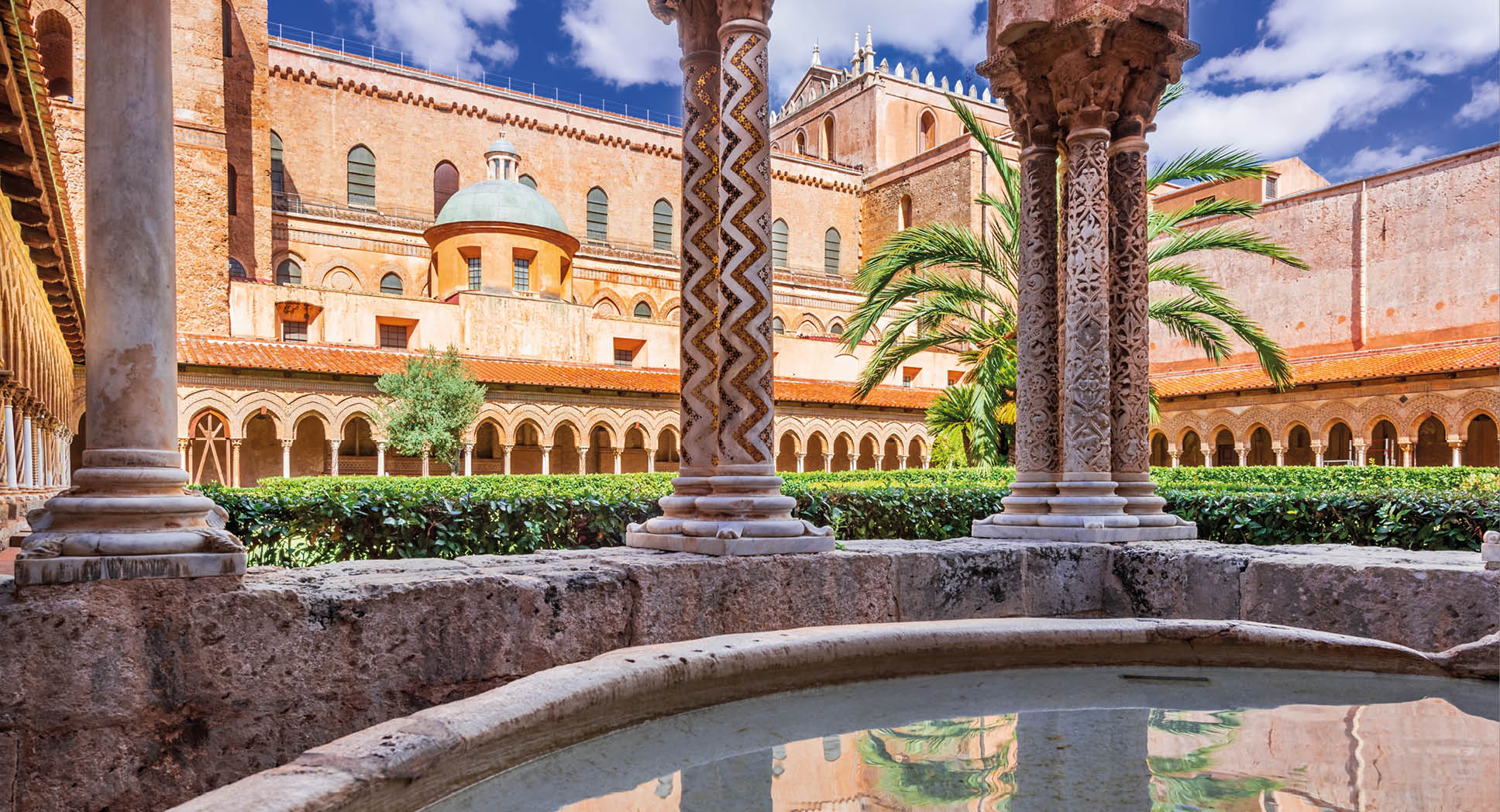 Monreale is a Norman-Byzantine cathedral in Sicily, Italy overlooking Palermo city.