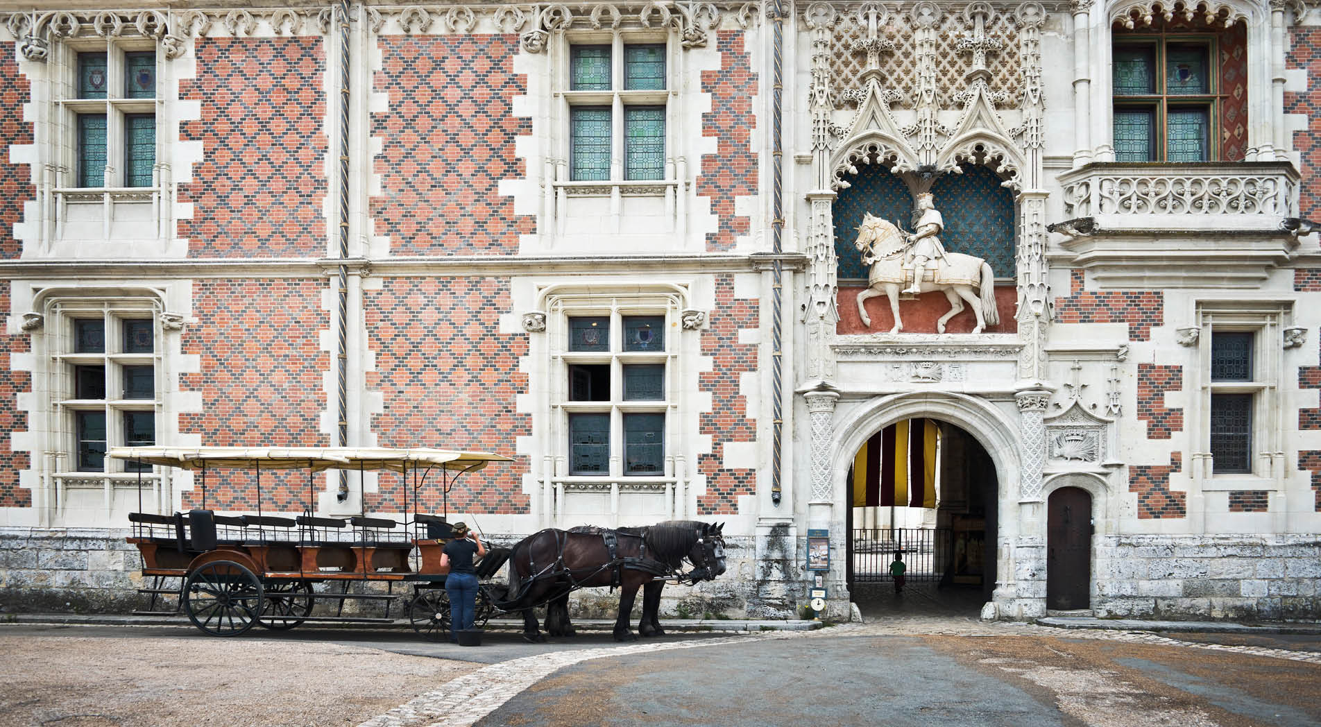 Entrance of the castle of Blois, Loire valley, France