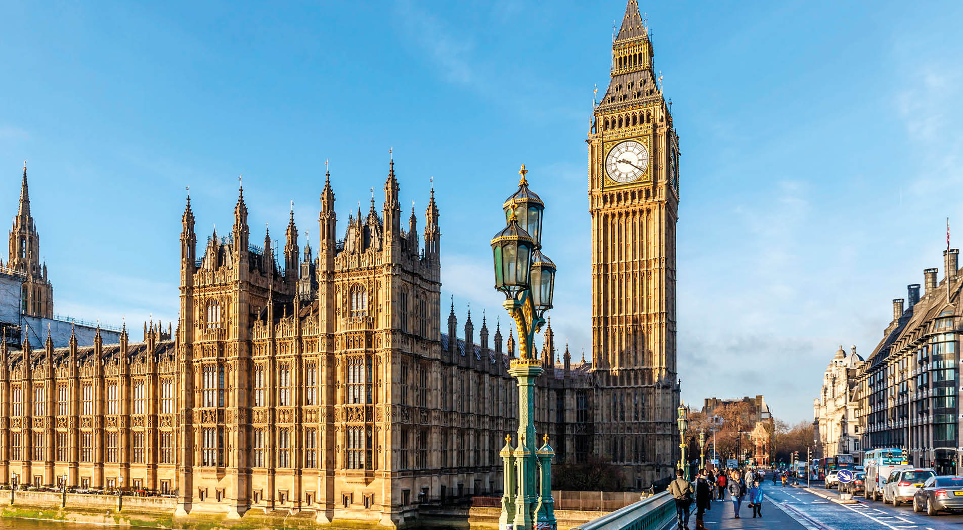 Big ben clock tower in winter sunny morning, London