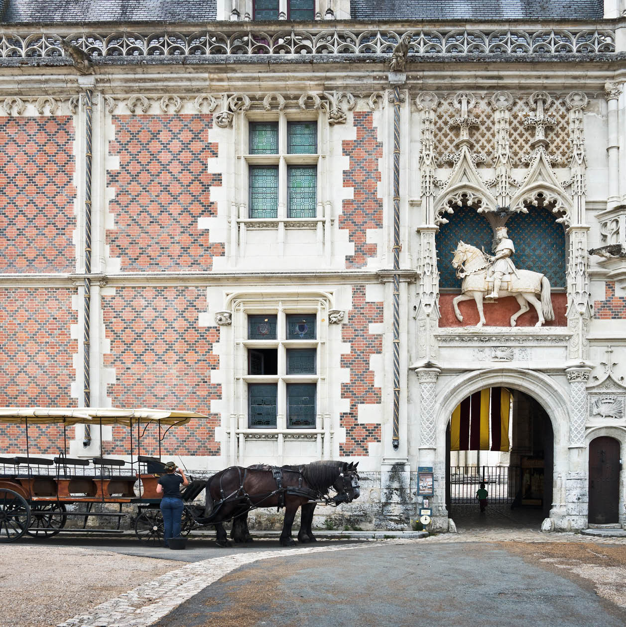 Entrance of the castle of Blois, Loire valley, France