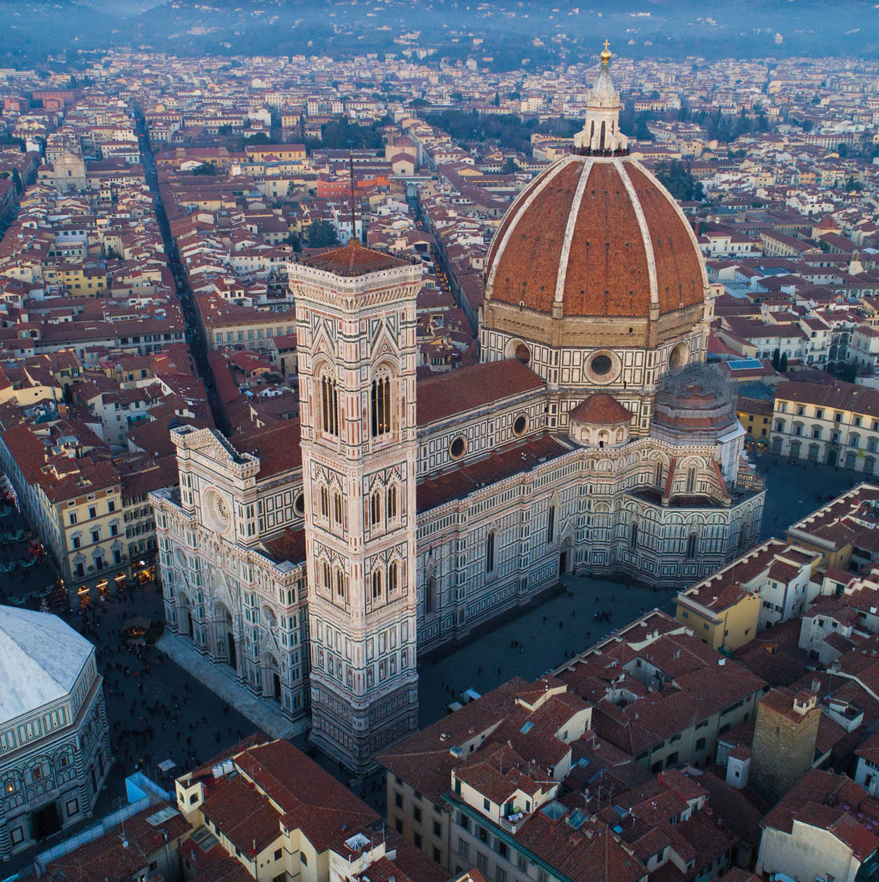 Florence (Italy) - Skyline at Sunset - Aerial Cityscape