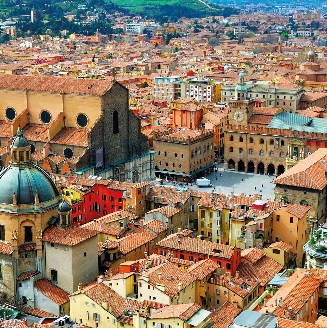 Italy, Bologna view from Asinelli tower.