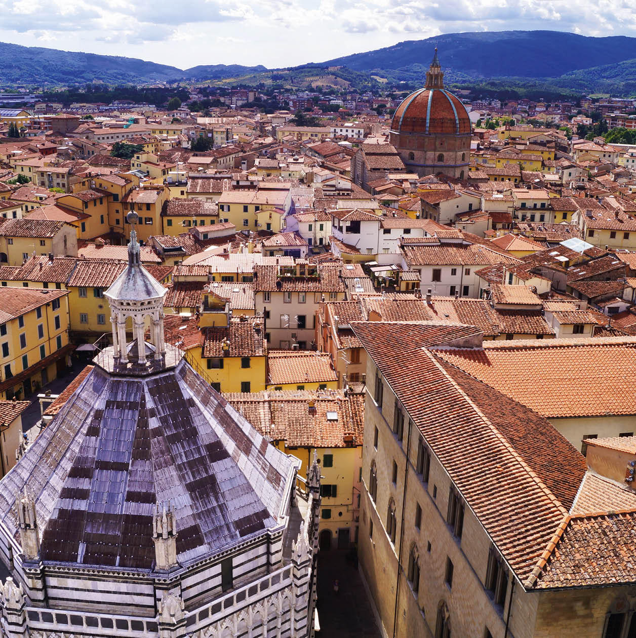 Aerial view of the center of Pistoia, Tuscany, Italy