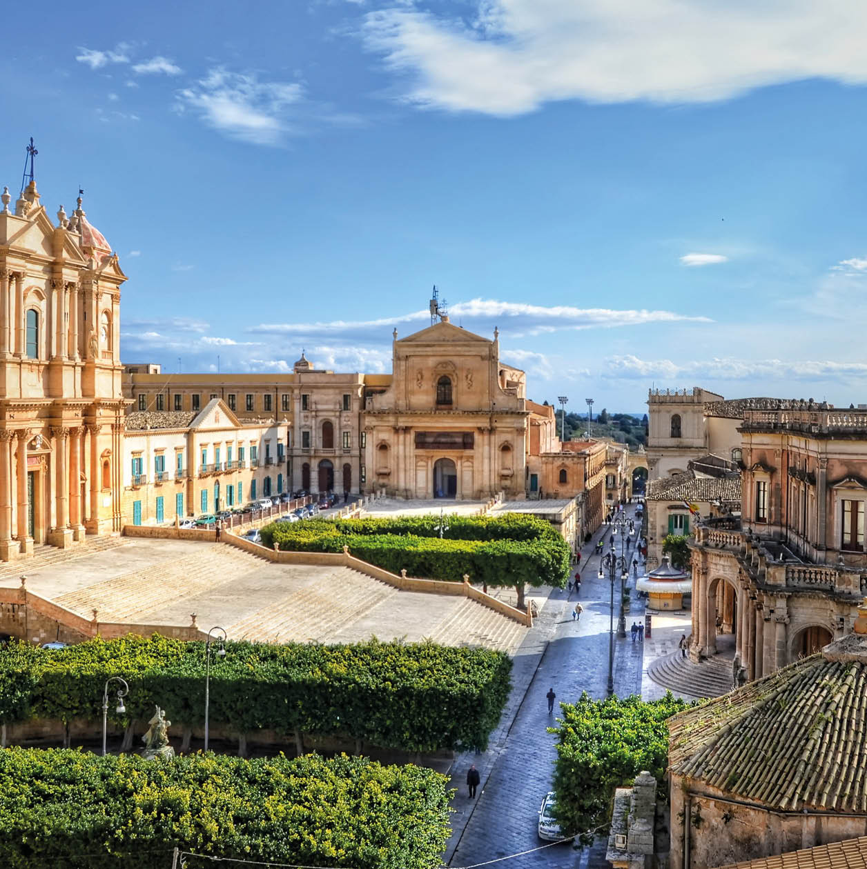 View on the main square of the old city of Noto, Sicily