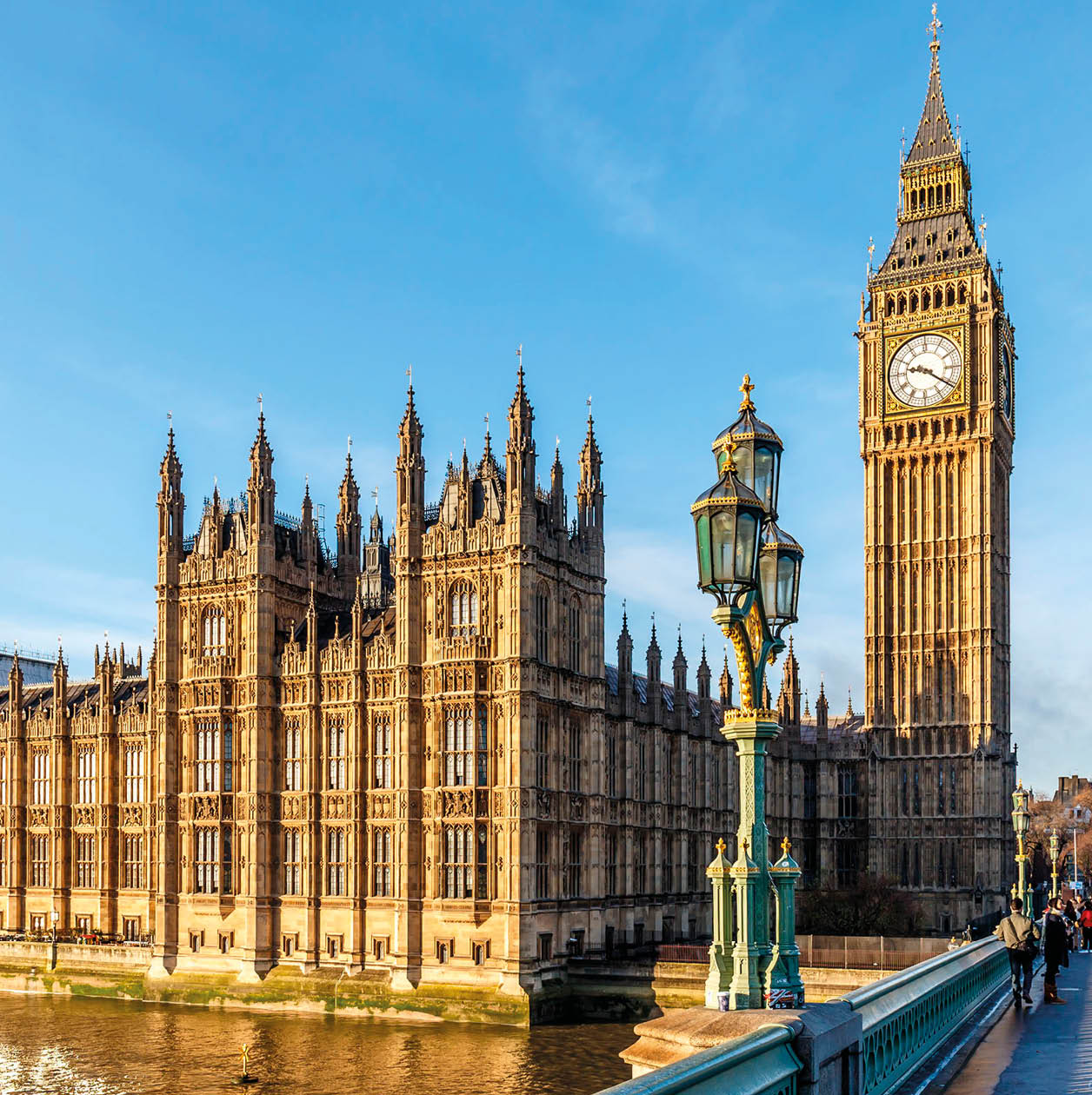 Big ben clock tower in winter sunny morning, London