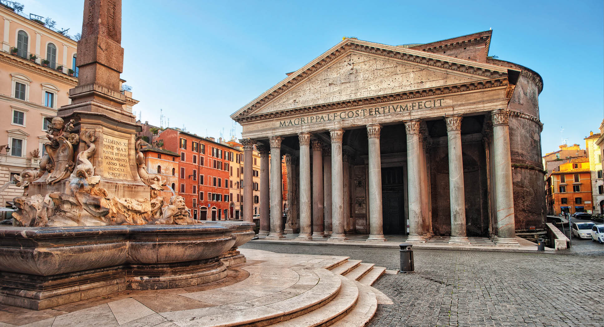 View of the Pantheon, Rome, Italy, in the early morning