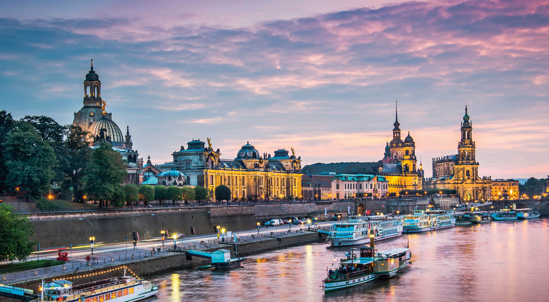 Dresden, Germany above the Elbe River.