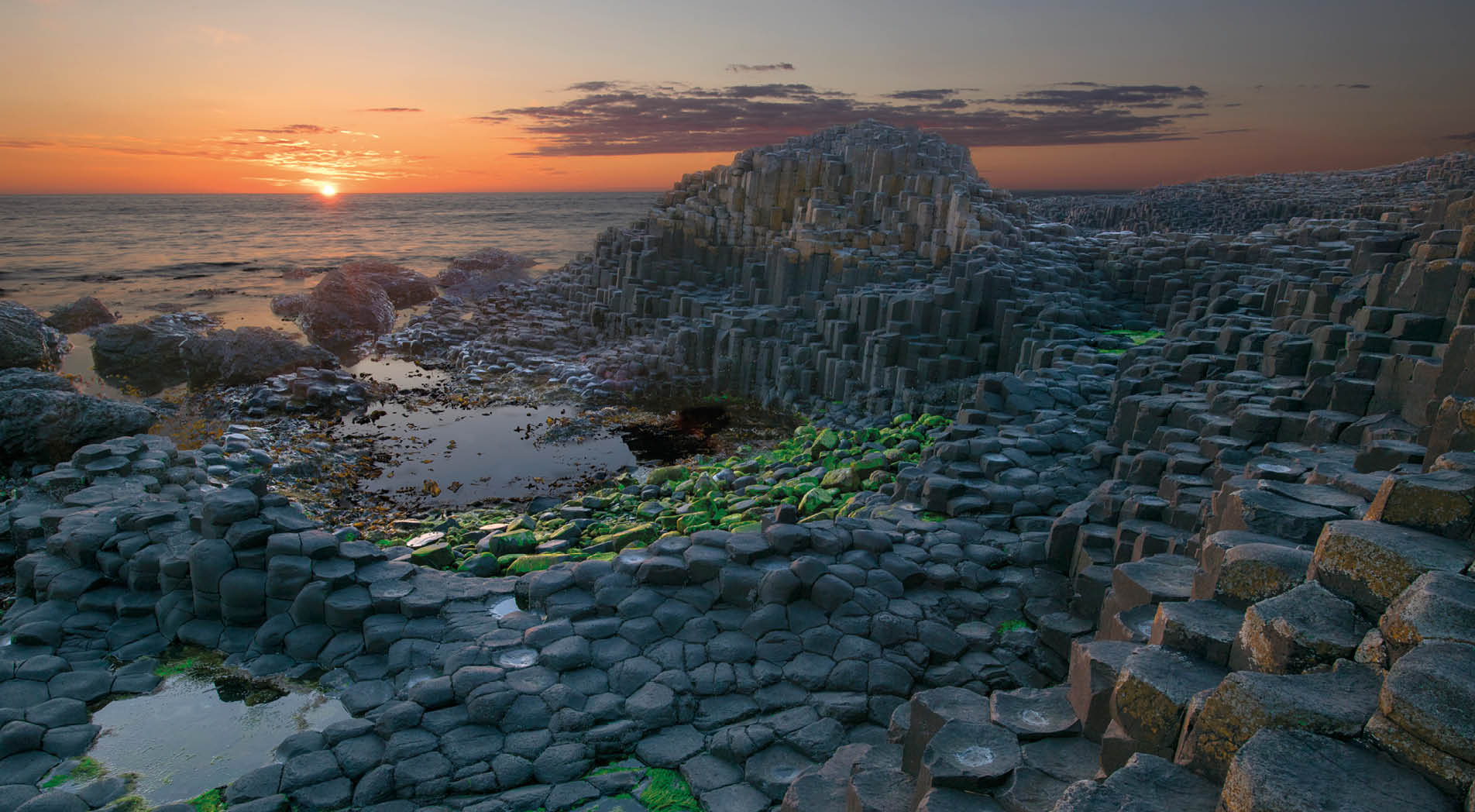 Sunset at Giant Causeway - Northen Ireland