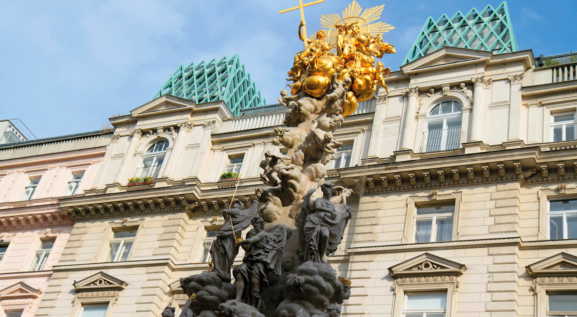 The Pests ule is a Holy Trinity column located on the Graben, a street in the inner city of Vienna, Austria. Erected after the Great Plague epidemic in 1679, Baroque memorial.