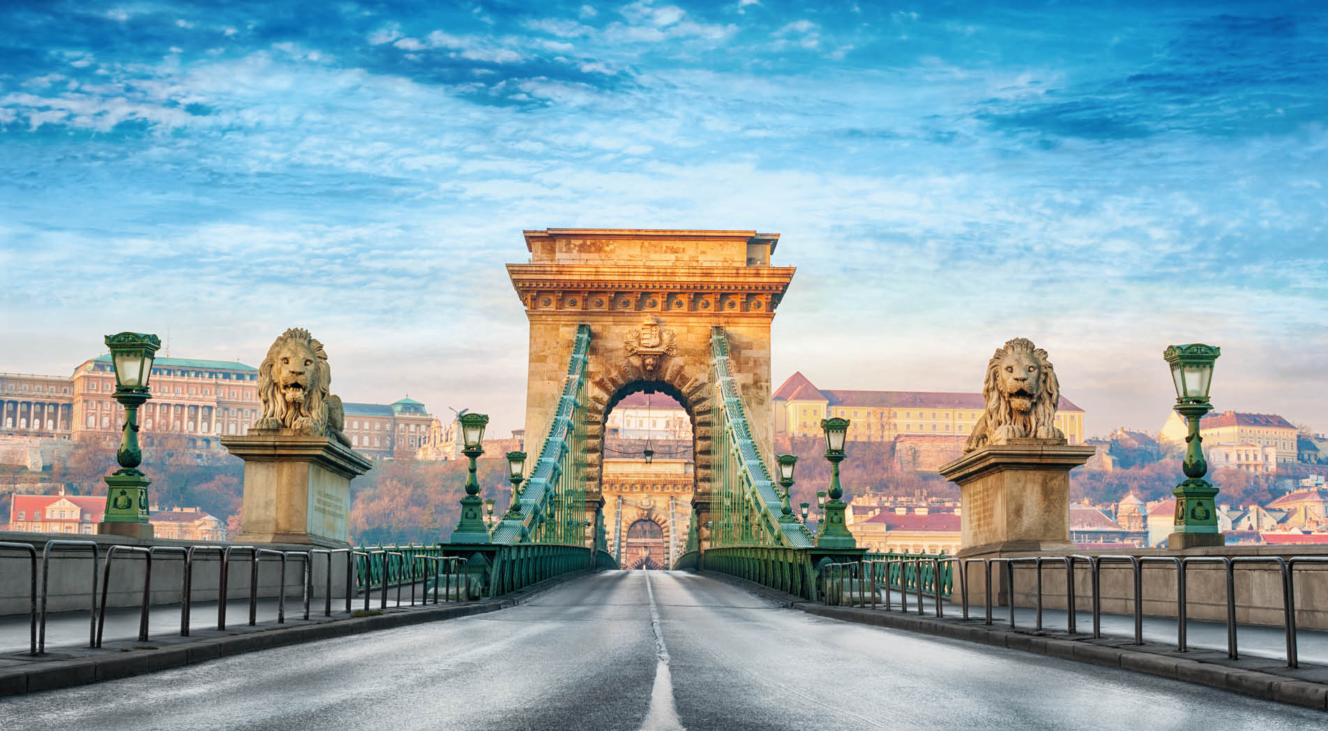 Chain bridge in Budapest, Hungary.