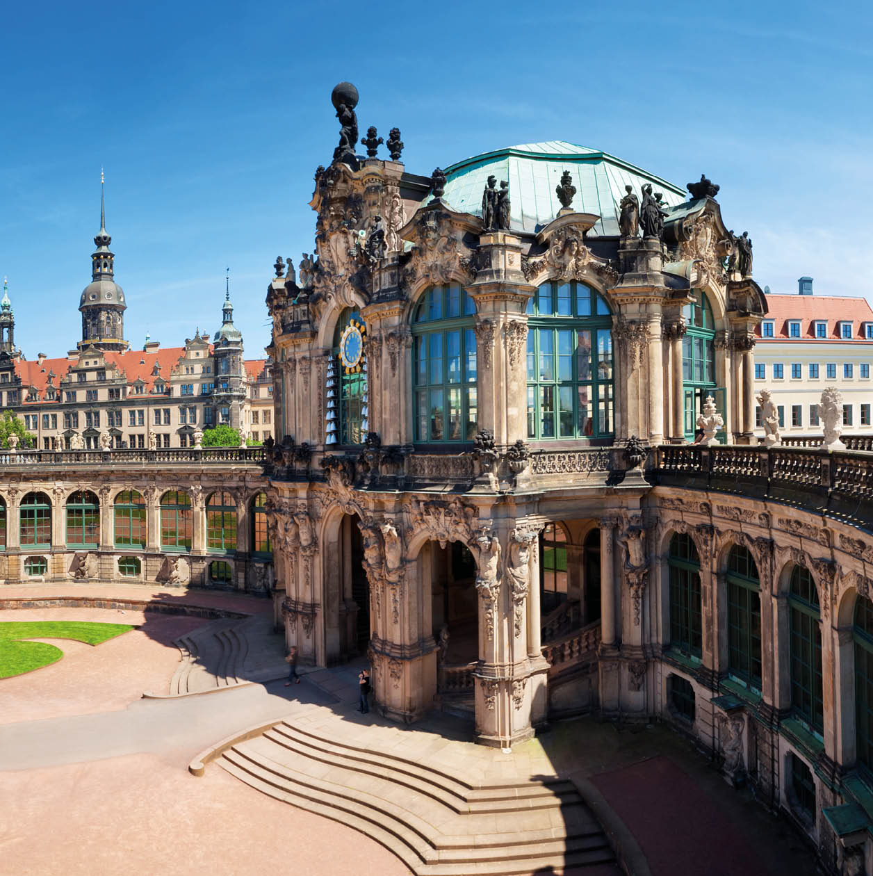 Panorama of the famous Zwinger in Dresden, Germany. Need more: