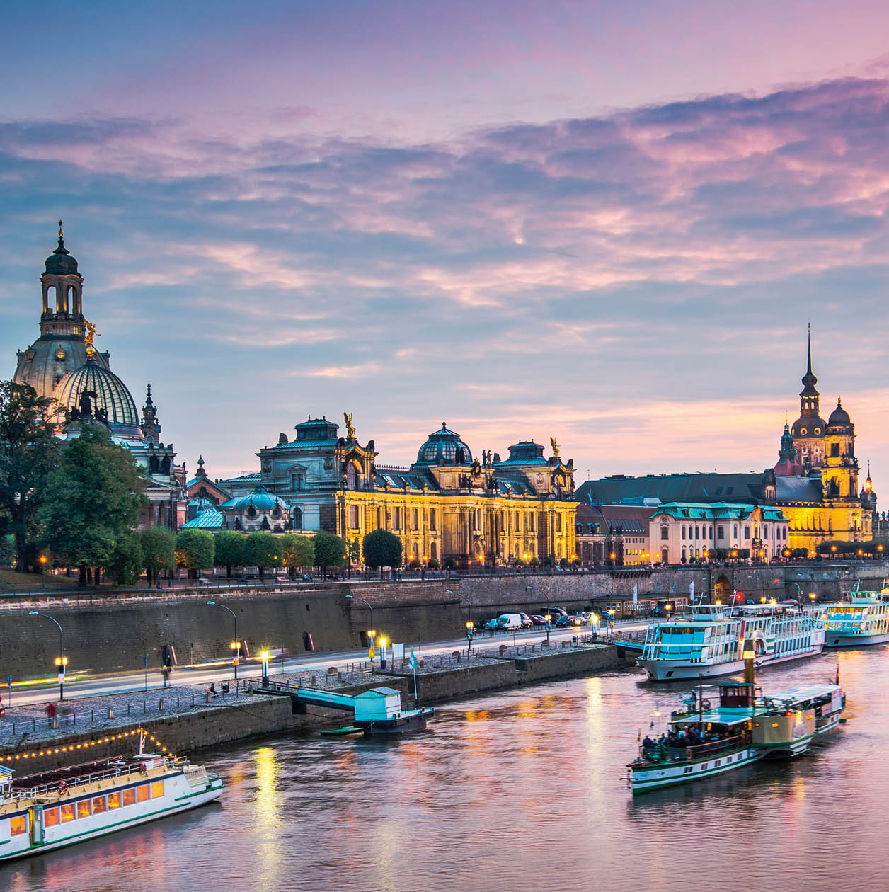 Dresden, Germany above the Elbe River.