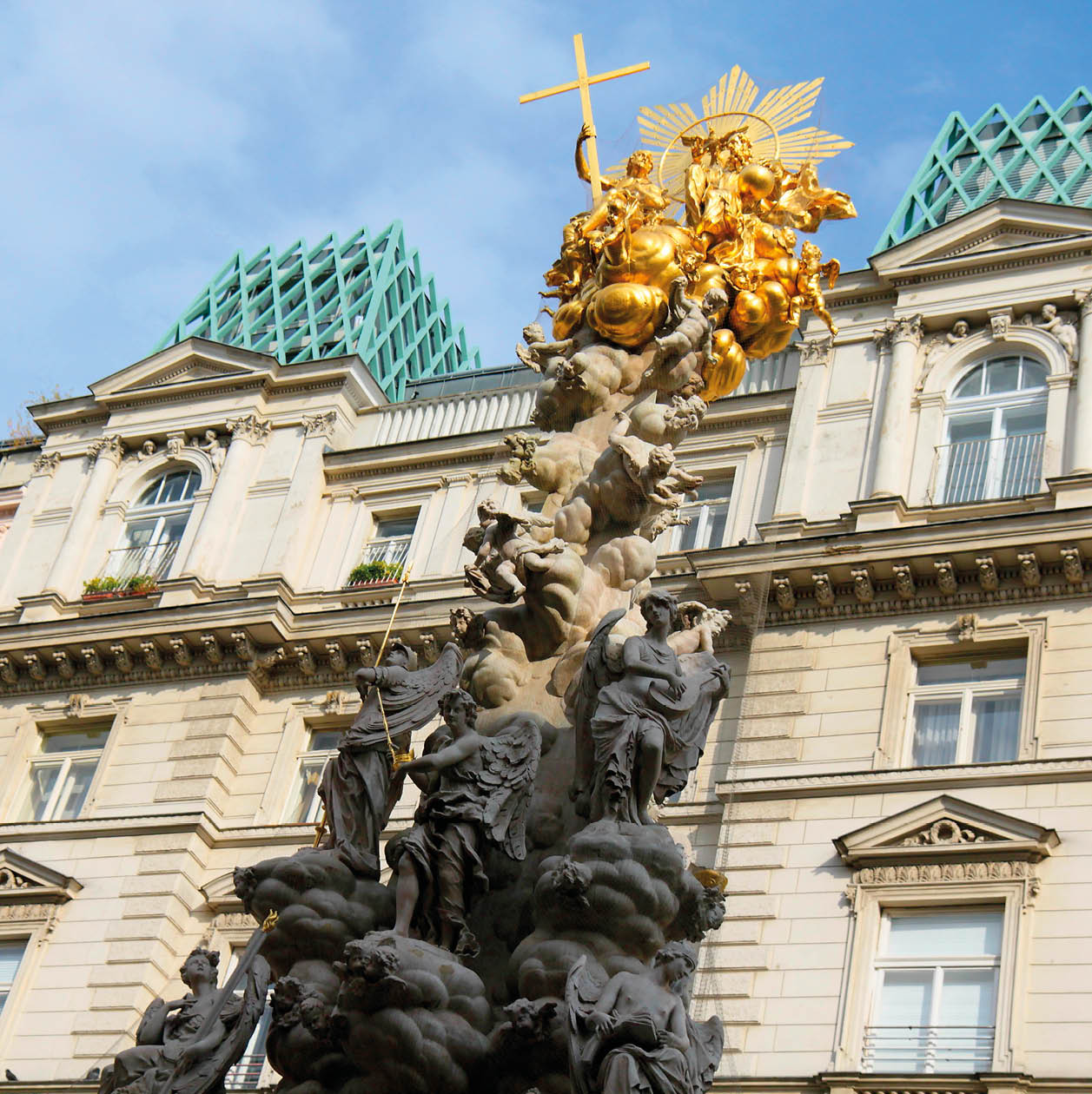 The Pests ule is a Holy Trinity column located on the Graben, a street in the inner city of Vienna, Austria. Erected after the Great Plague epidemic in 1679, Baroque memorial.