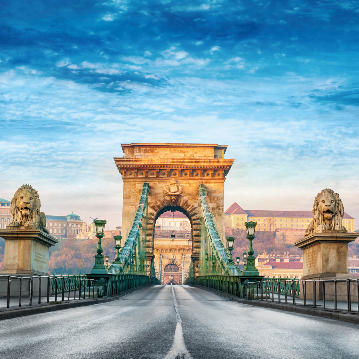 Chain bridge in Budapest, Hungary.