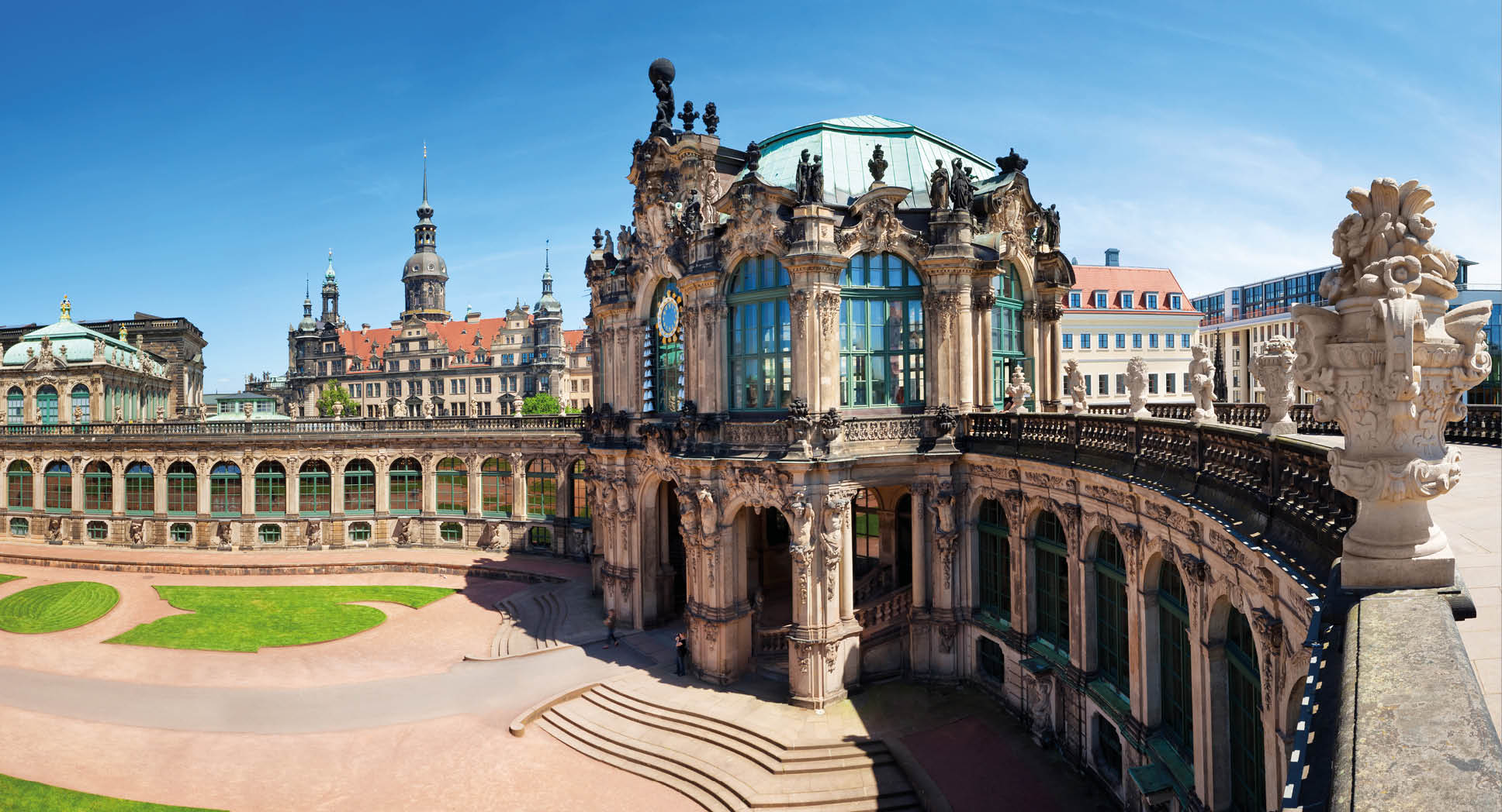 Panorama of the famous Zwinger in Dresden, Germany. Need more: