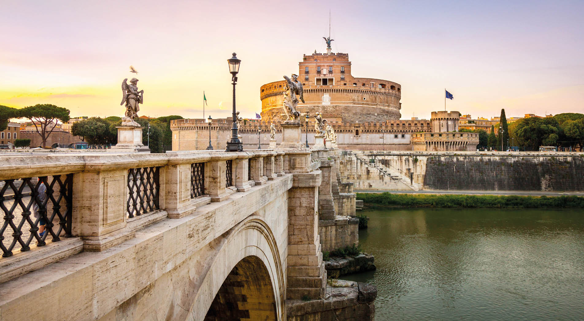View of Castel Sant'Angelo and Tiber River - Rome+++Note: This is not a castle or private building. There are so many photo on iStock, please check http://www.istockphoto.com/gb/photos/castel-santangelo?sort=best&excludenudity=false&mediatype=photography&phrase=castel%20santangelo +++