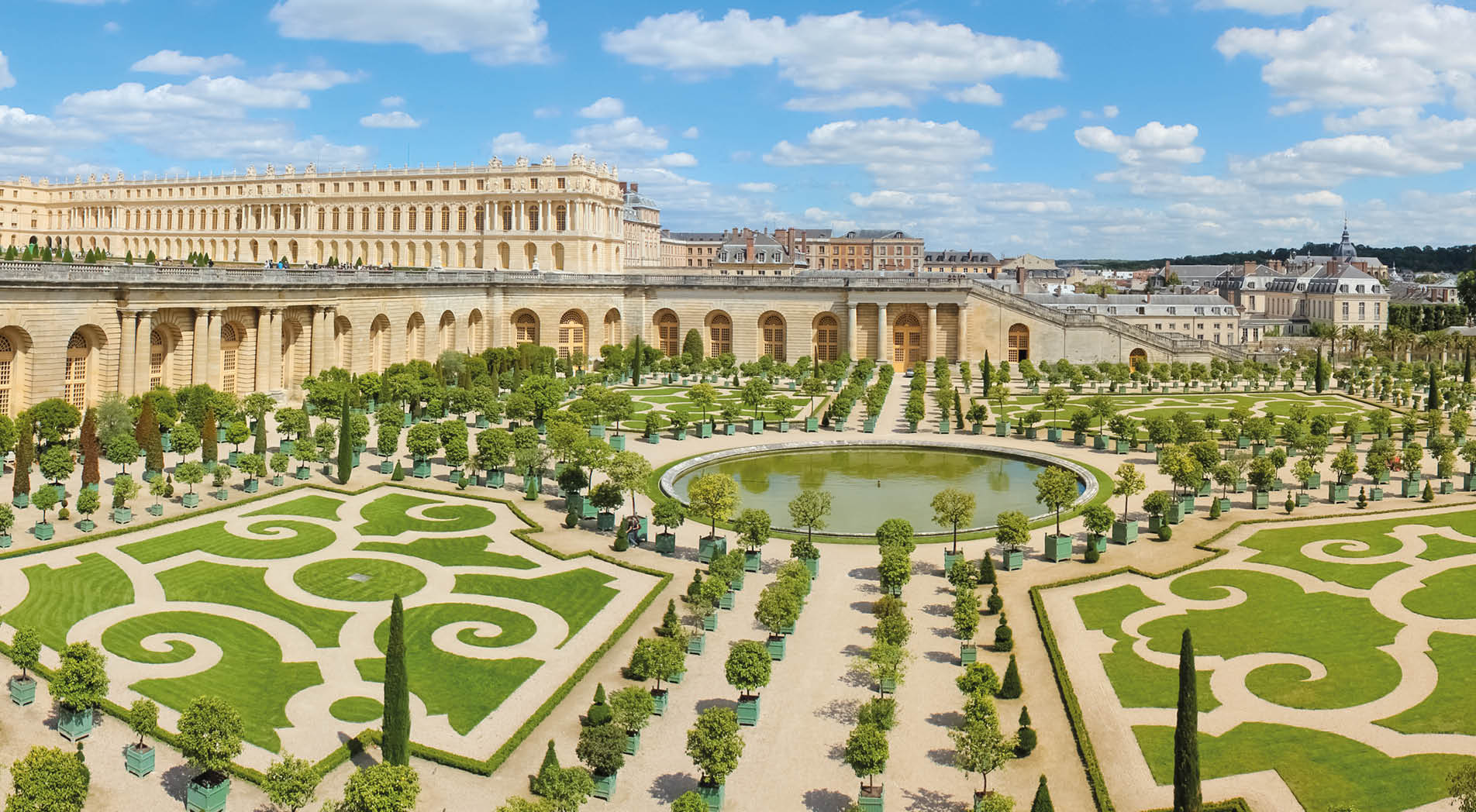 Orangery was designed by Louis Le Vau t is located south of the Palace Versailles, Paris, France.