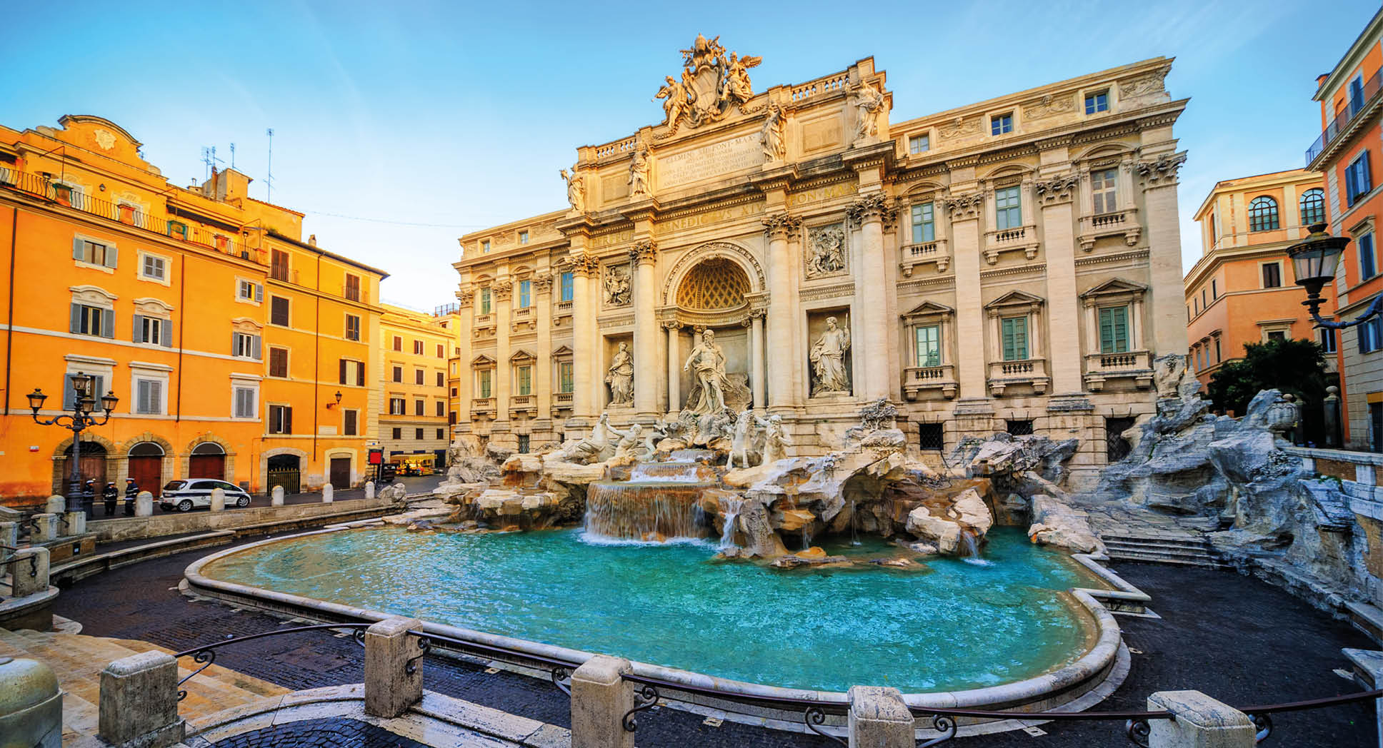 The Trevi Fountain, Rome, Italy, in the morning light