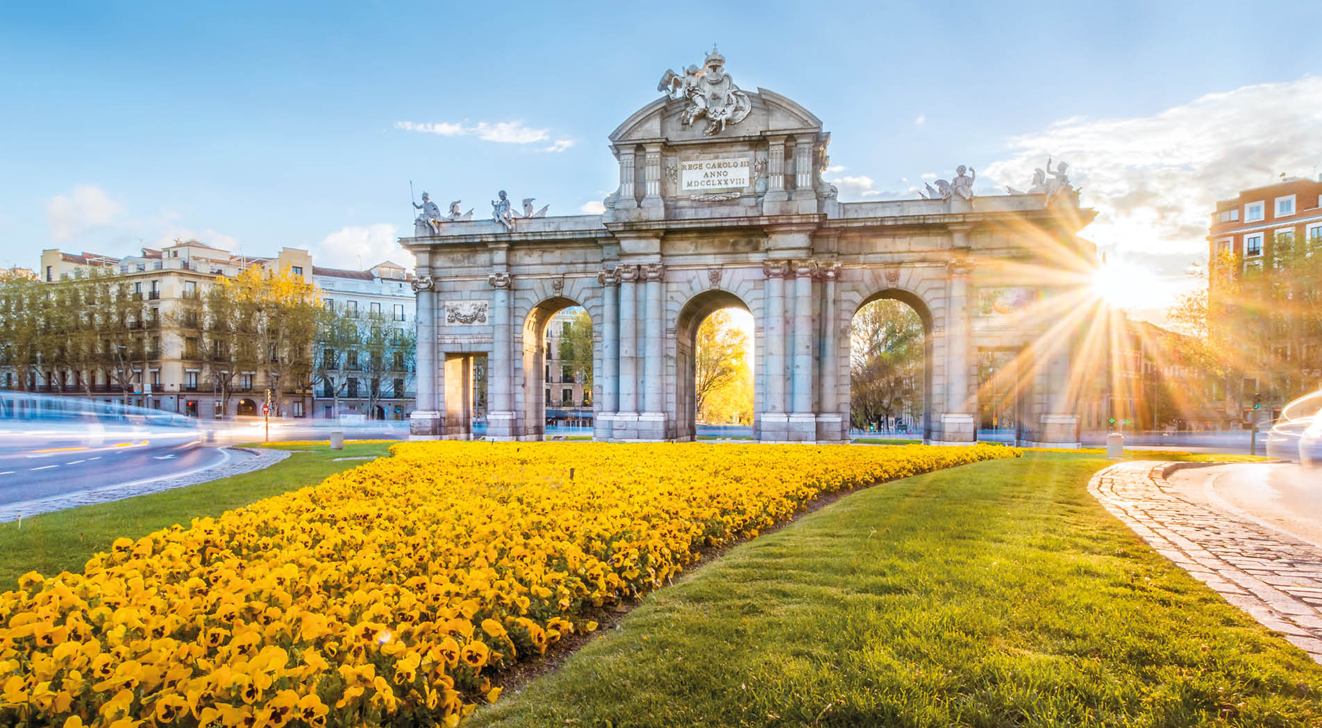 The Alacala Door (Puerta de Alcala) is a one of the ancient doors of the city of Madrid, Spain. It was the entrance of people coming from France, Aragon, and Catalunia. It is a landmark of the city.