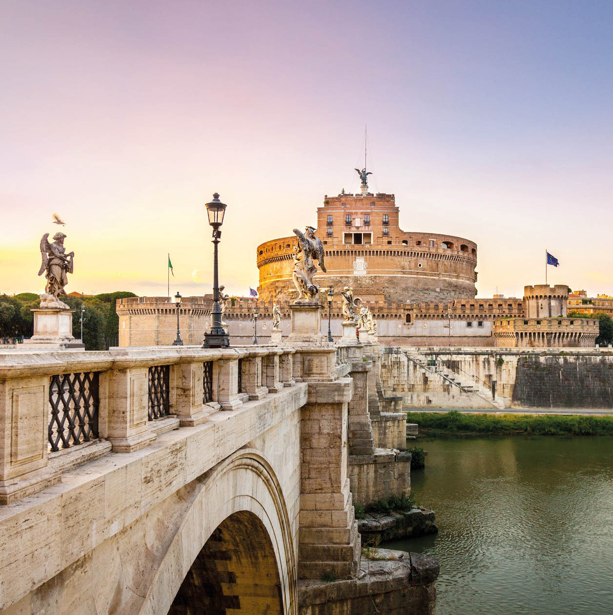 View of Castel Sant'Angelo and Tiber River - Rome+++Note: This is not a castle or private building. There are so many photo on iStock, please check http://www.istockphoto.com/gb/photos/castel-santangelo?sort=best&excludenudity=false&mediatype=photography&phrase=castel%20santangelo +++