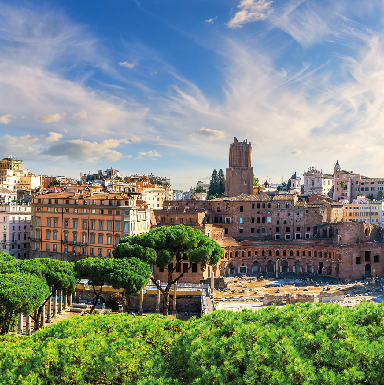 Trajan's forum in Rome, full panorama, Italy.