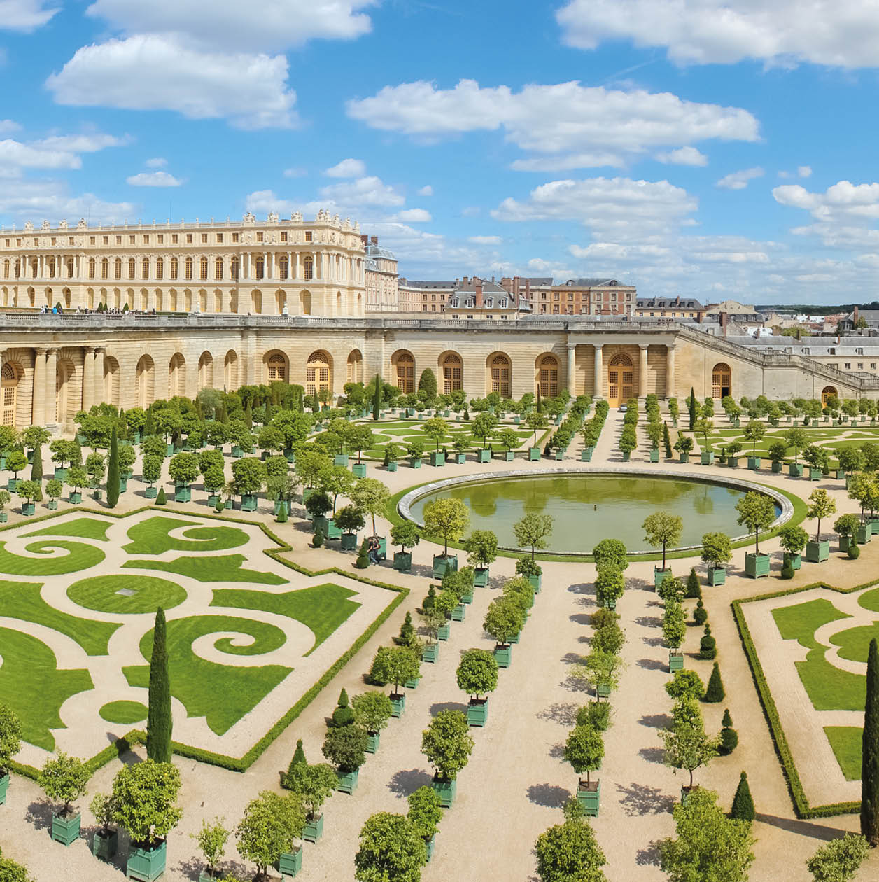 Orangery was designed by Louis Le Vau t is located south of the Palace Versailles, Paris, France.