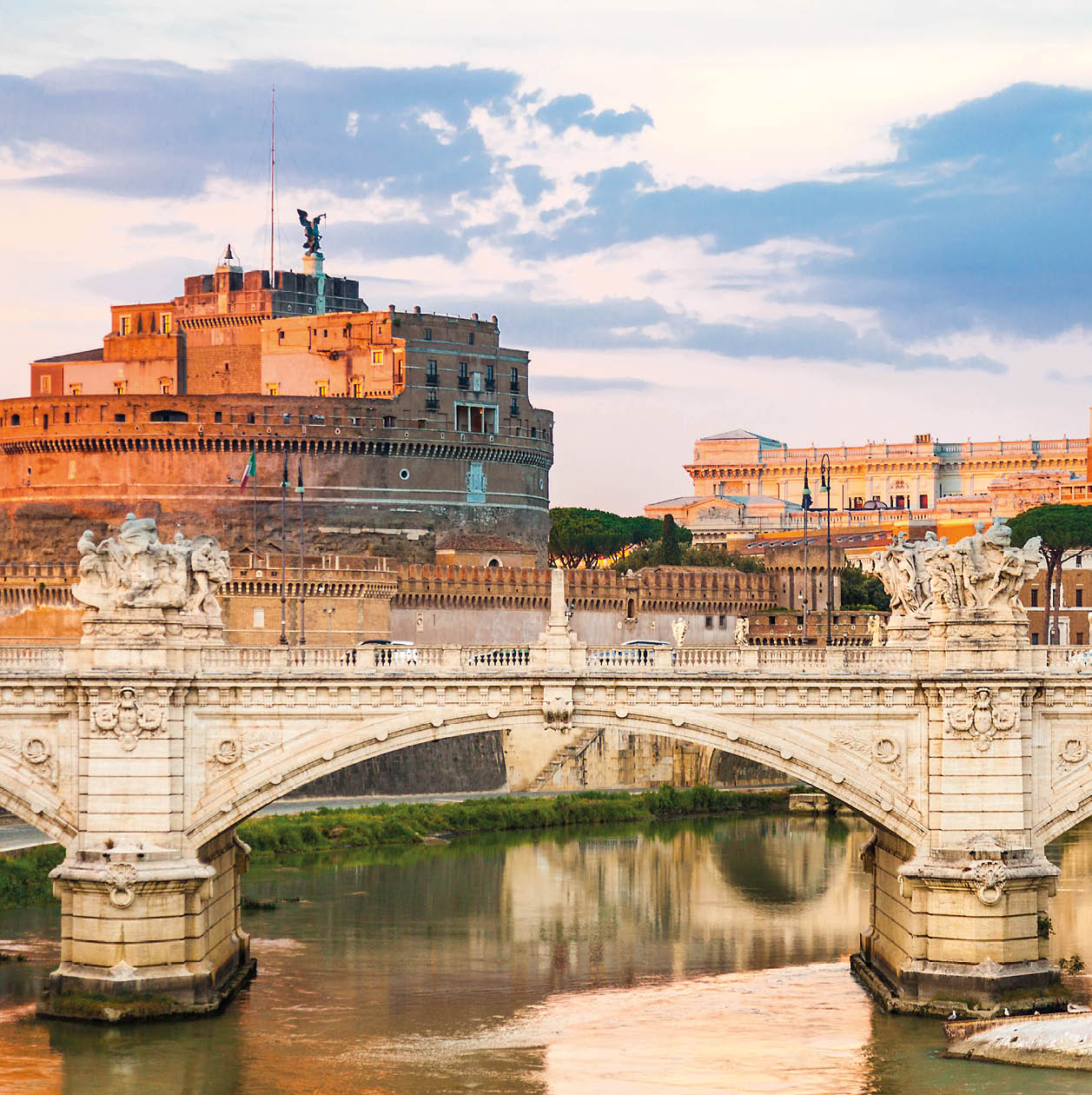 View of Castel Sant'Angelo and Tiber River - Rome+++Note: This is not a castle or private building. There are so many photo on iStock, please check http://www.istockphoto.com/gb/photos/castel-santangelo?sort=best&excludenudity=false&mediatype=photography&phrase=castel%20santangelo +++