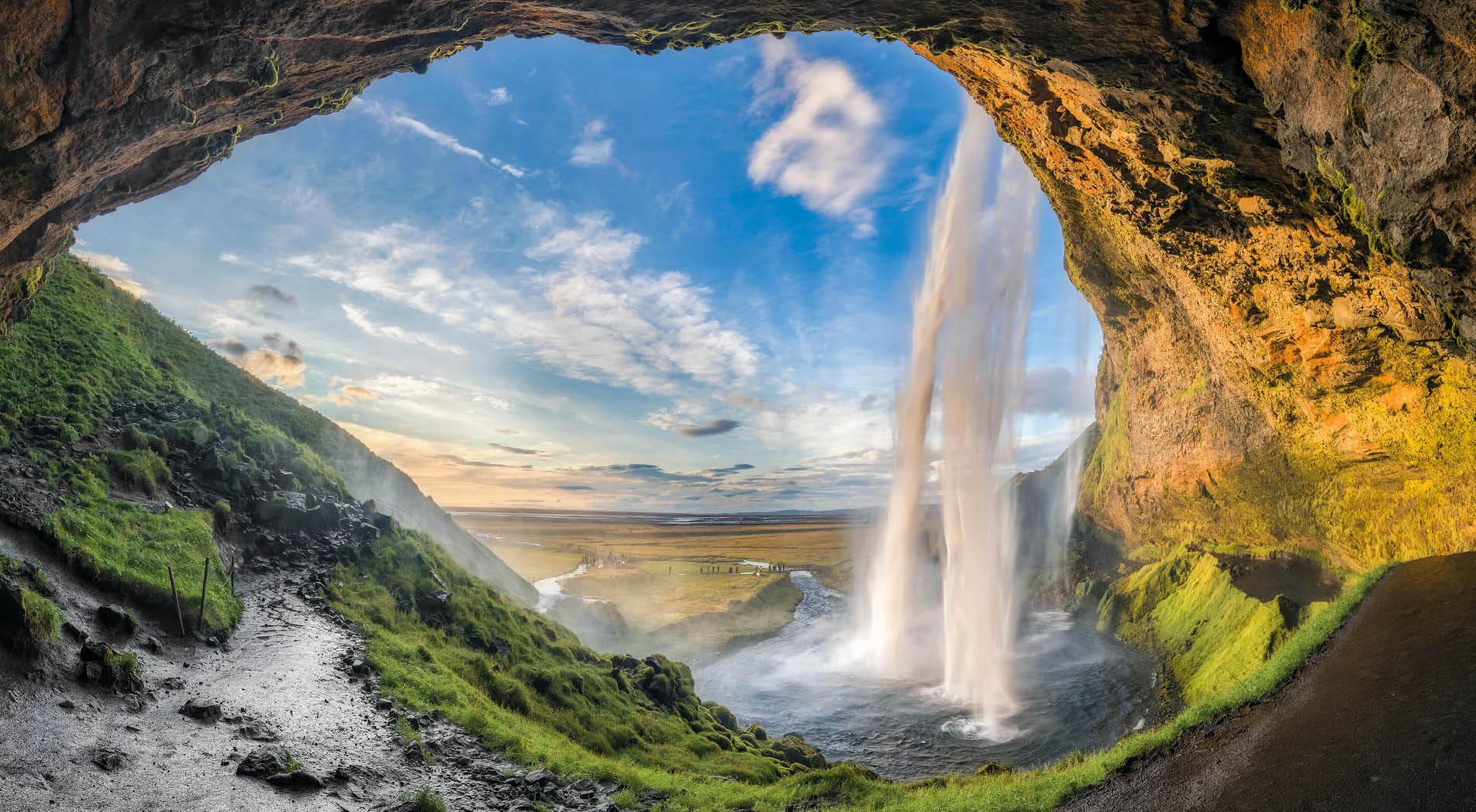 Waterfall, Iceland, Springtime, Spring - Flowing Water, Seljalandsfoss Waterfall