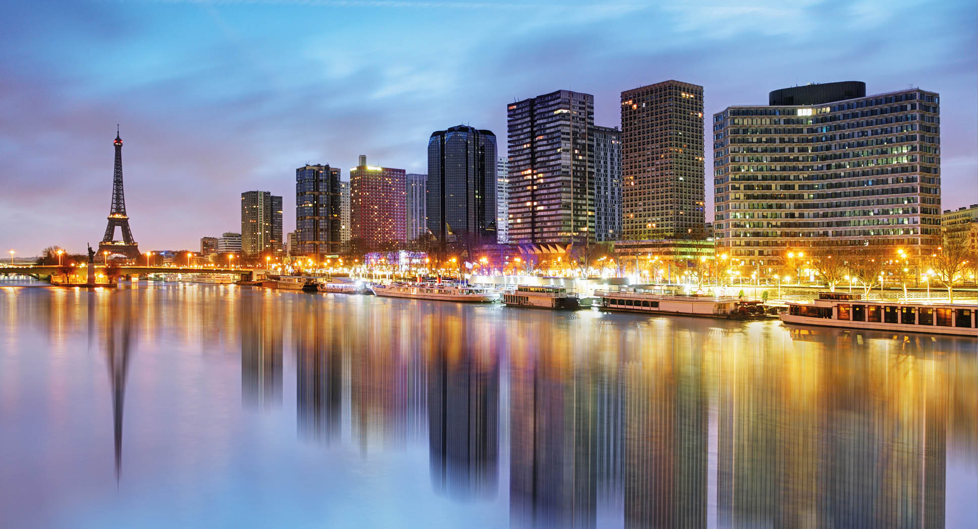 Paris skyline with Eiffel tower in background
