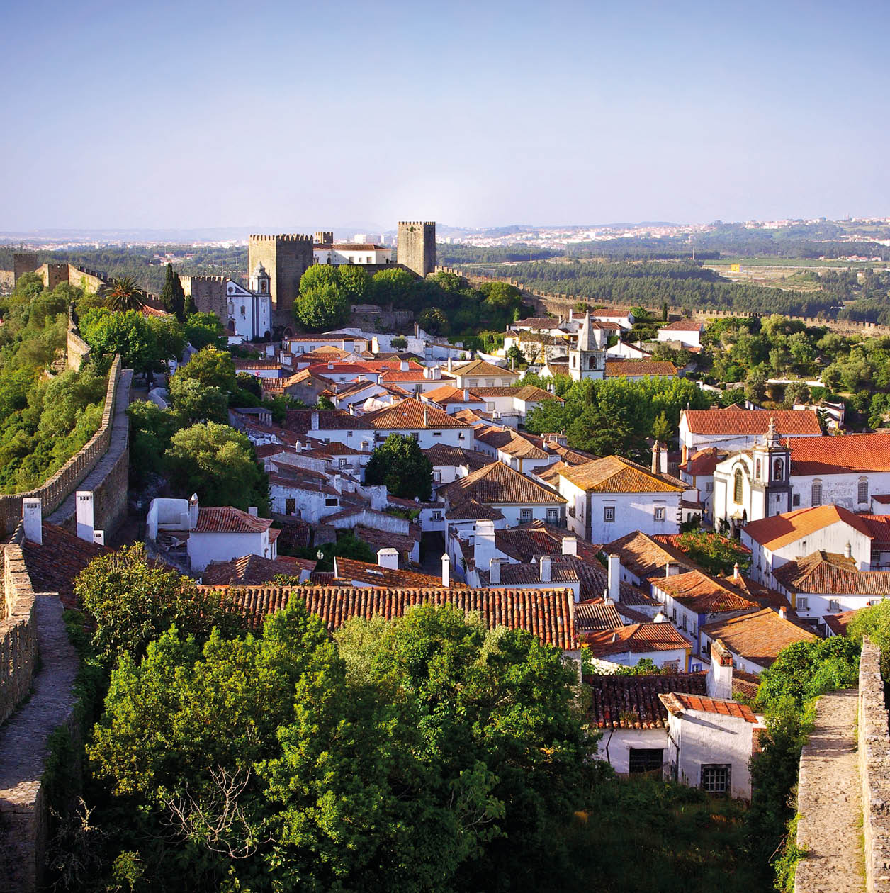 View of the beautiful medieval village of Obidos in the centre of Portugal