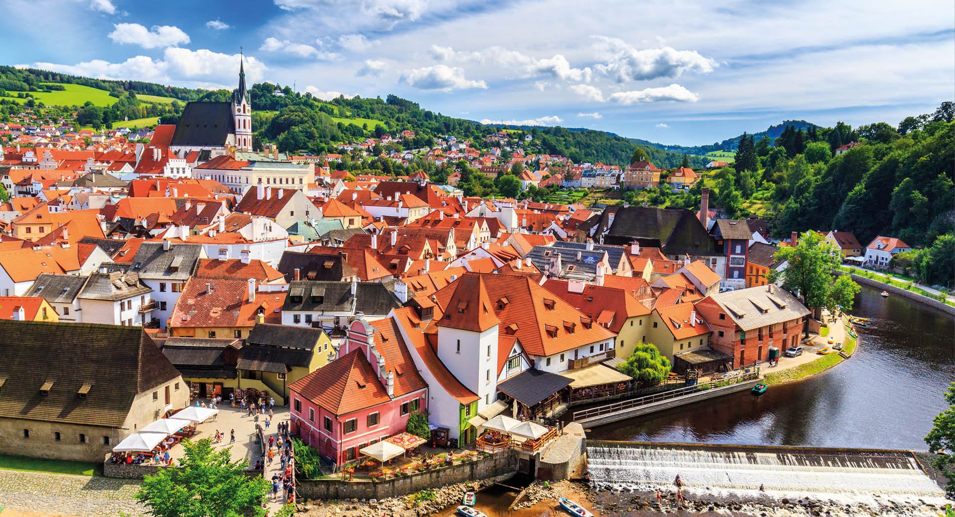 View of old Bohemian city Cesky Krumlov, Czech Republic