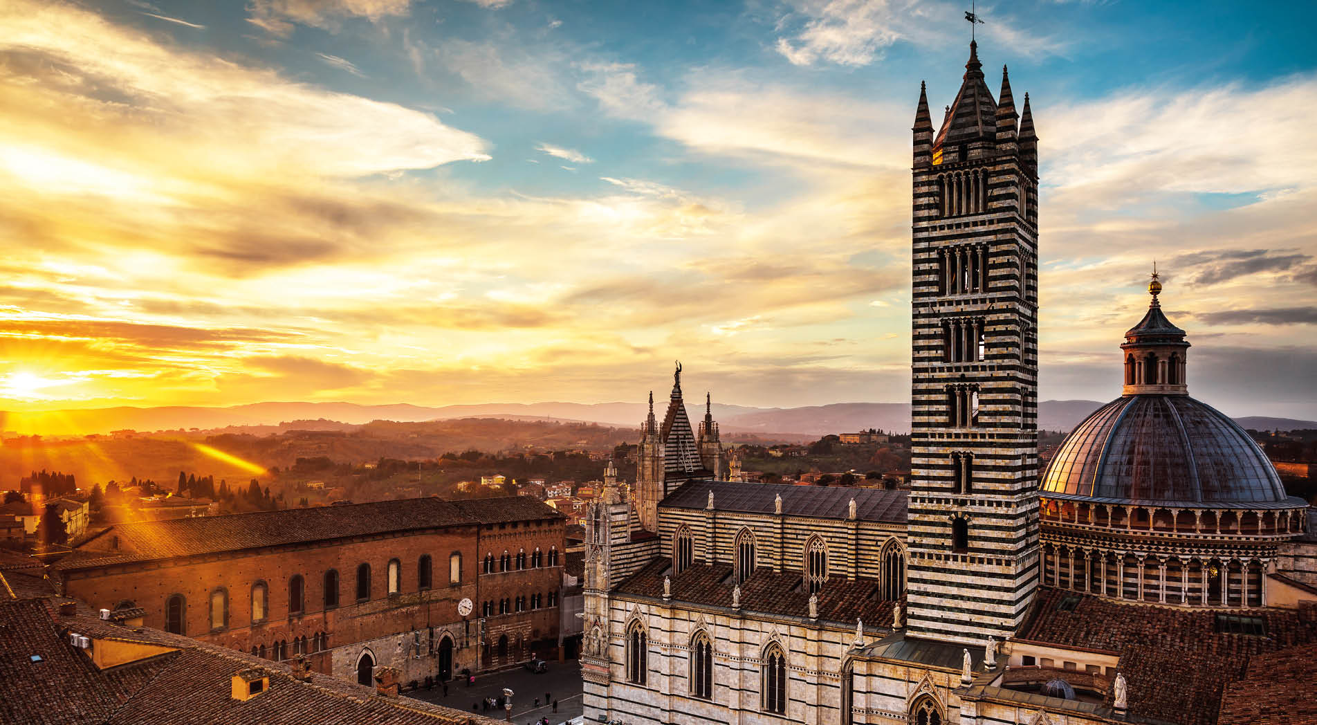 The wonderful medieval city of Siena in Tuscany region, italy