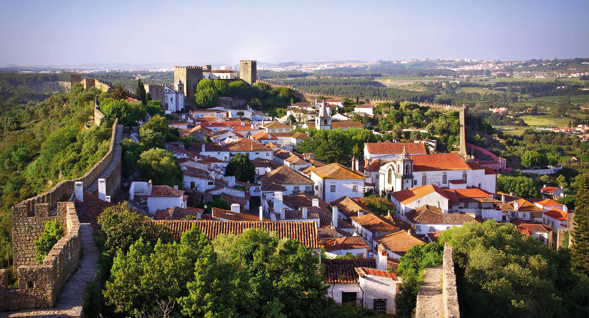 View of the beautiful medieval village of Obidos in the centre of Portugal