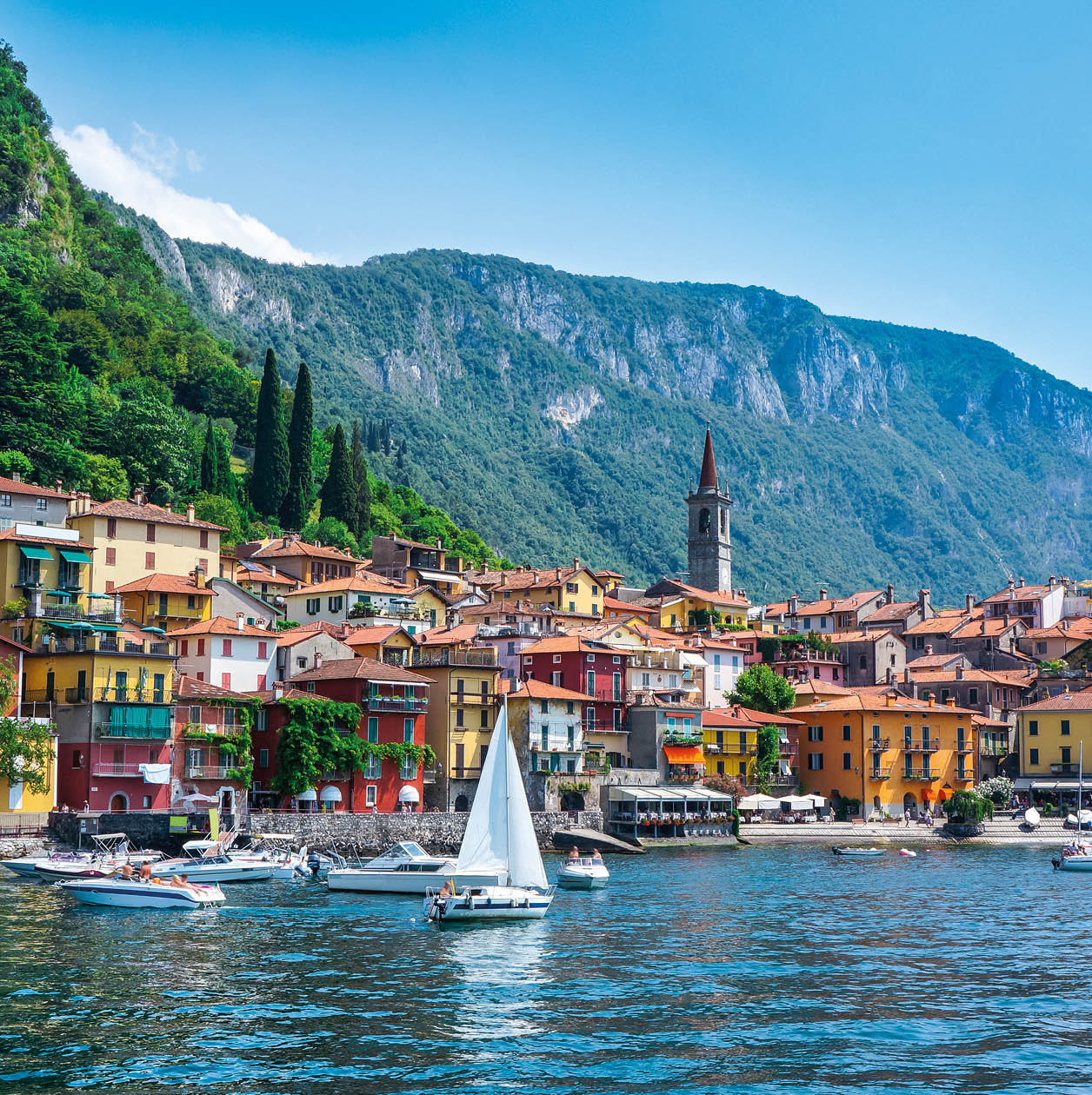 View of Varenna village on lake Como. Lombardy, Italy.