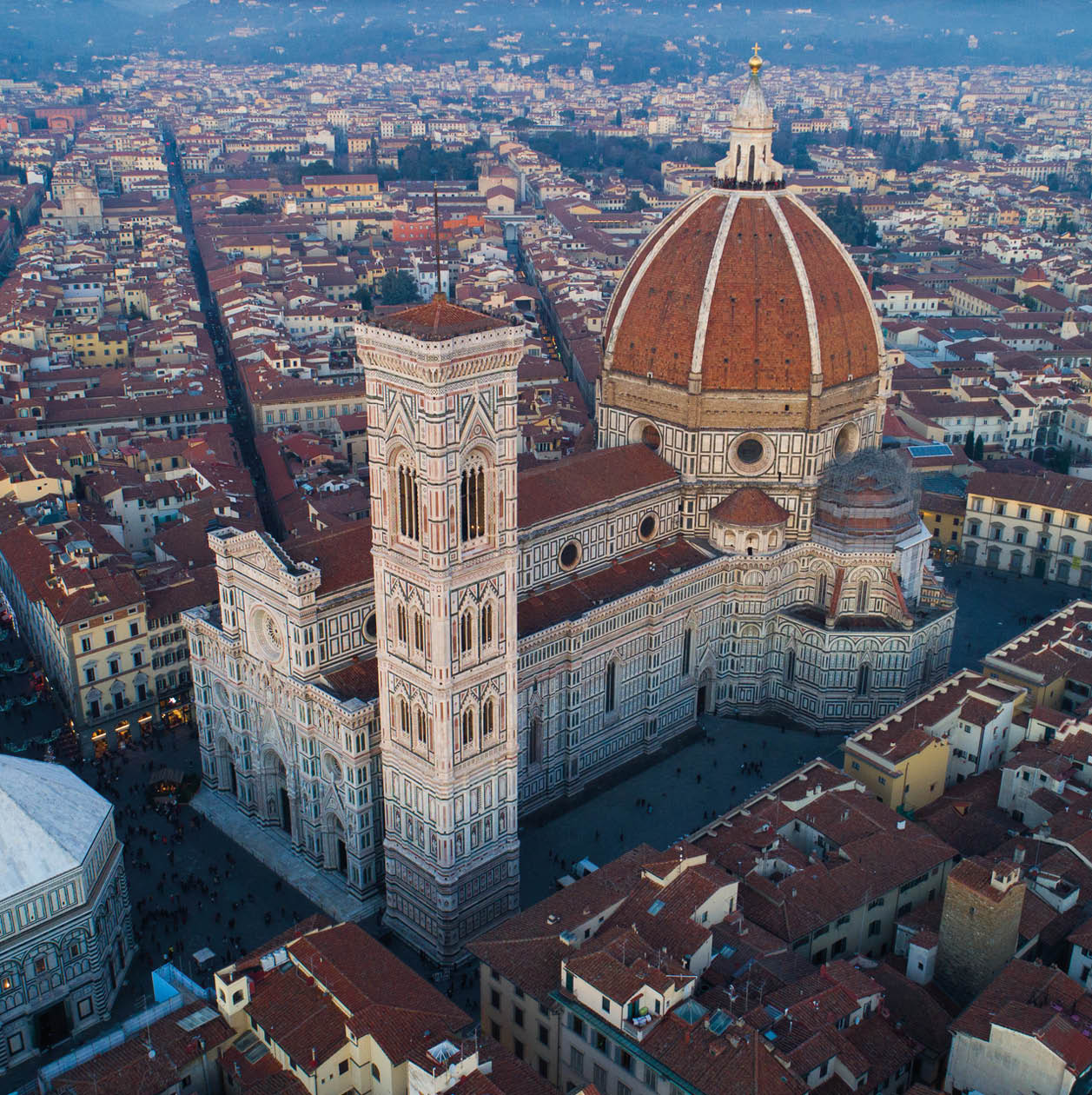 Florence (Italy) - Skyline at Sunset - Aerial Cityscape