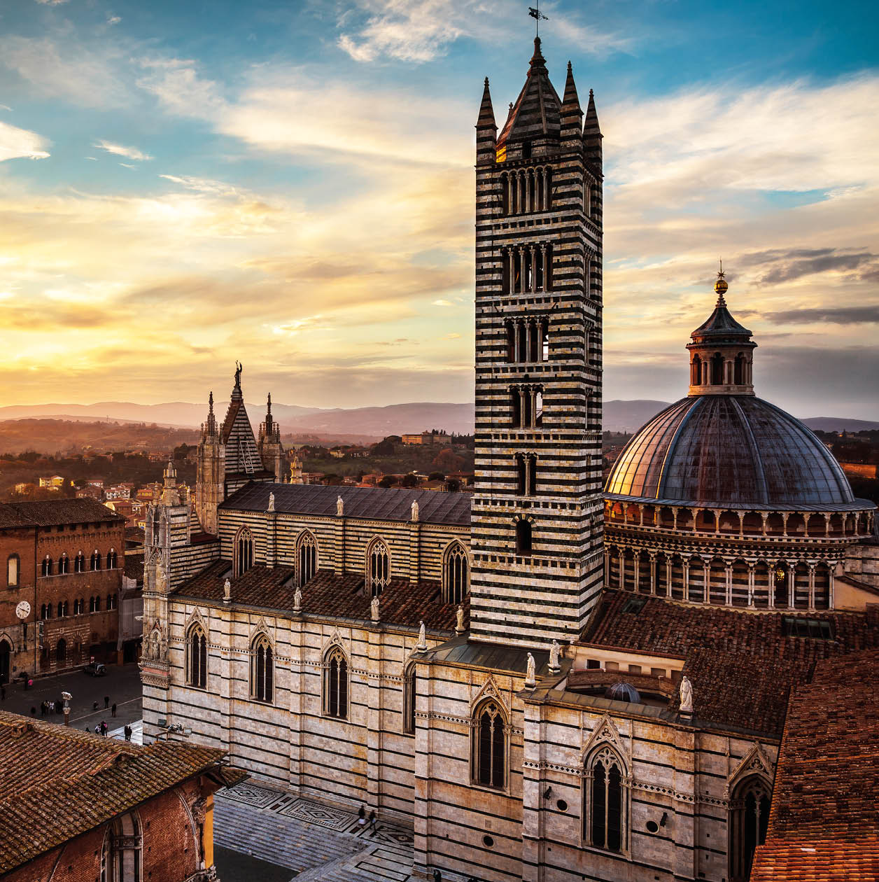 The wonderful medieval city of Siena in Tuscany region, italy