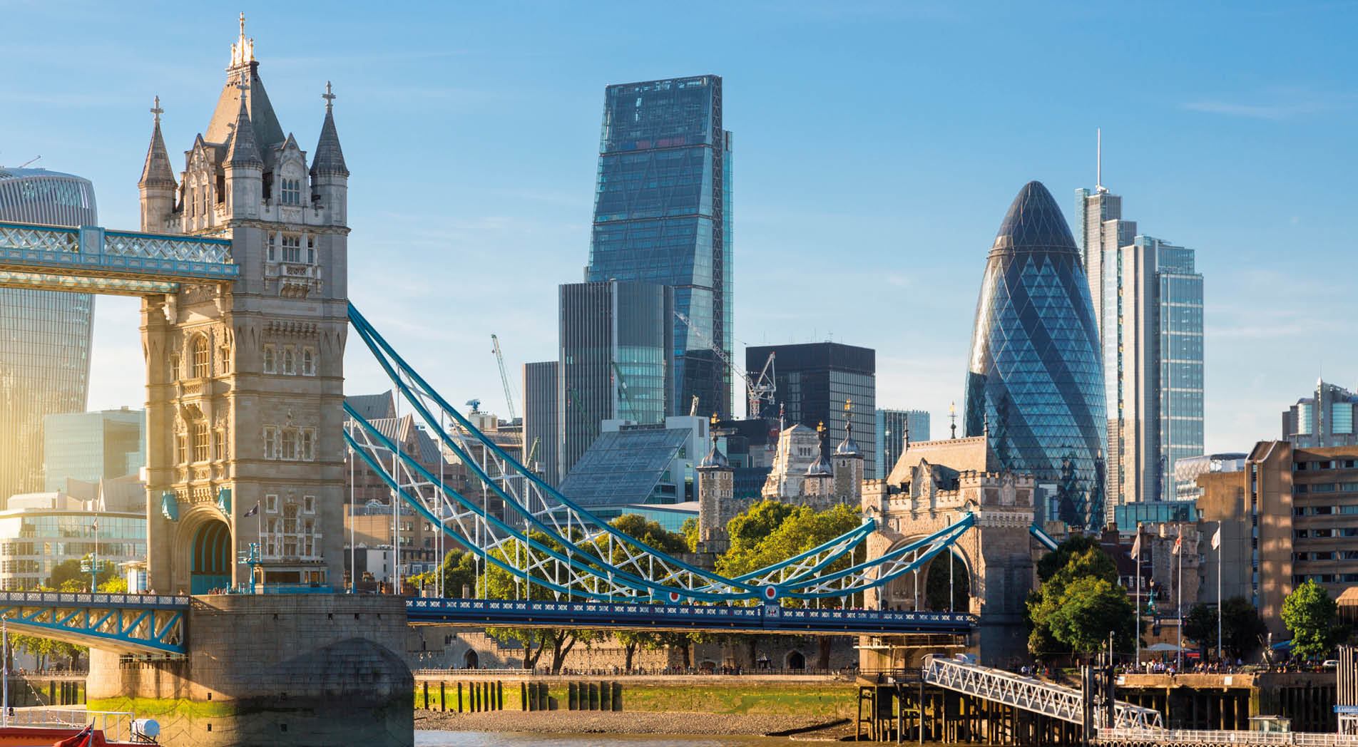 Financial District of London and the Tower Bridge