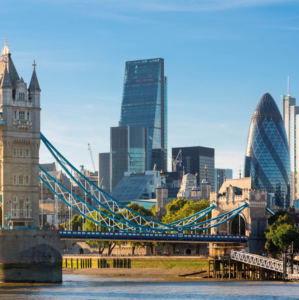 Financial District of London and the Tower Bridge