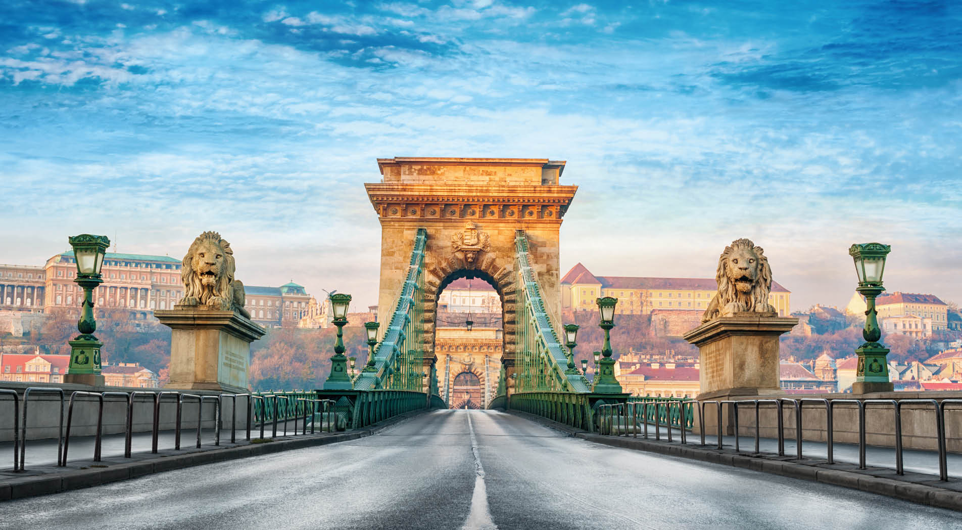 Chain bridge in Budapest, Hungary.