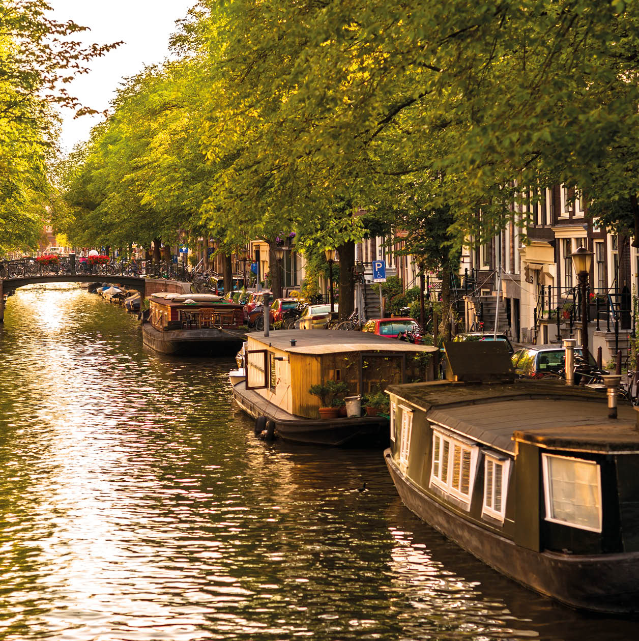 Houseboats on Amsterdam Canal 