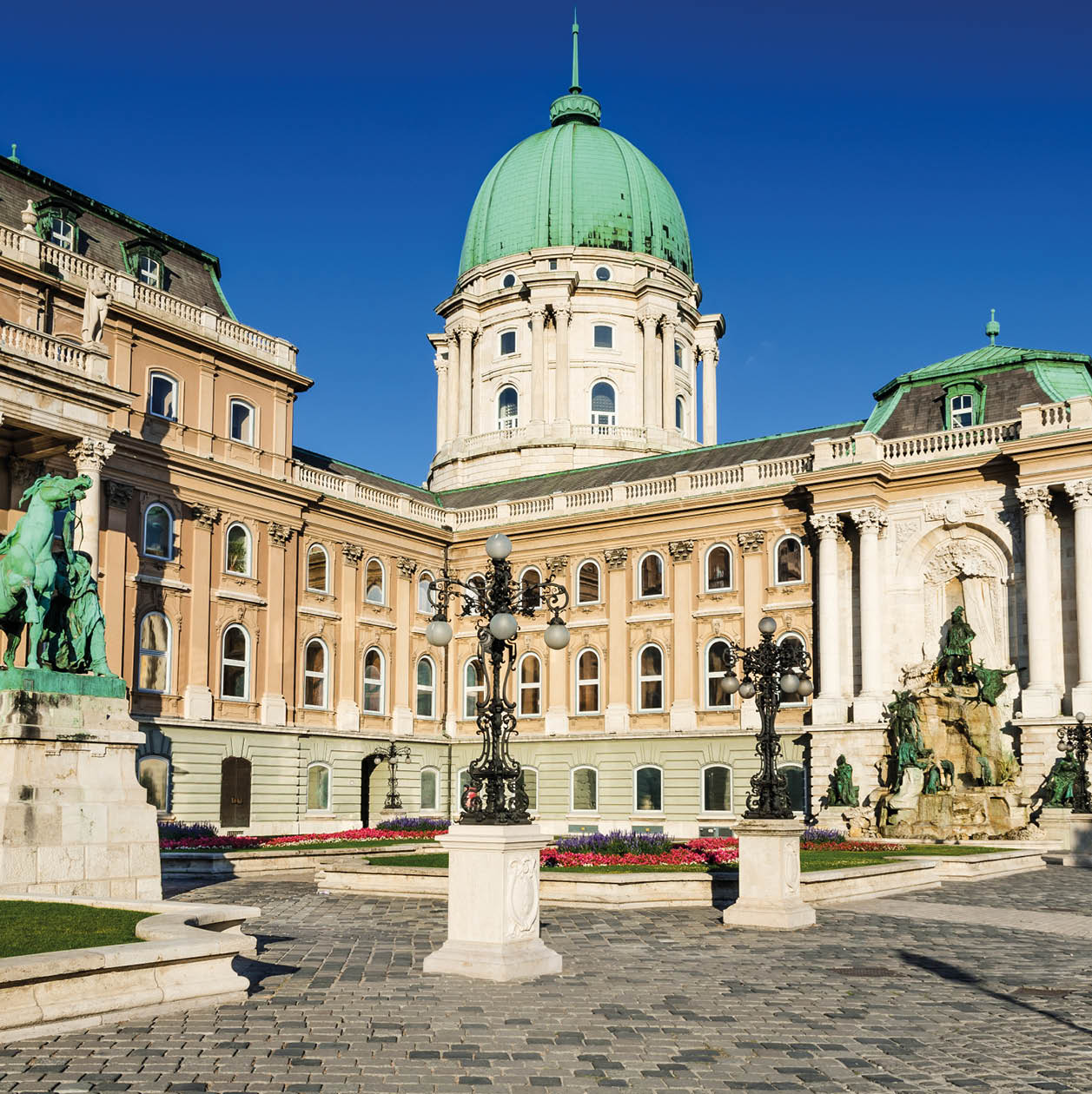 Buda Castle was built on the southern tip of Castle Hill in 1265AD, famous for medieval baroque. Budapest, Hungary.