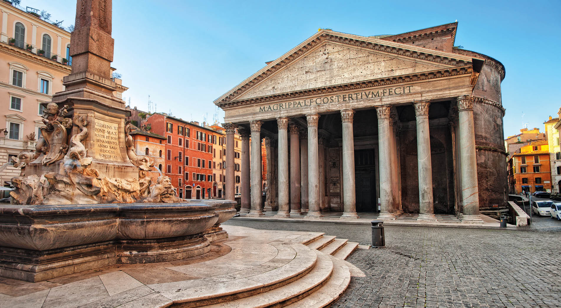 View of the Pantheon, Rome, Italy, in the early morning