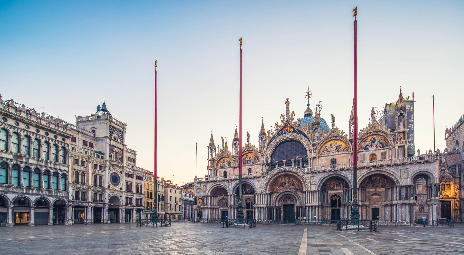 St Marks Square and St. Mark's Basilica in the early morning,Venice,Italy