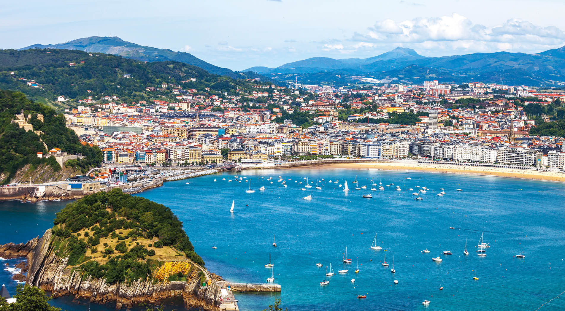 View to San Sebastian from top of the hill.
